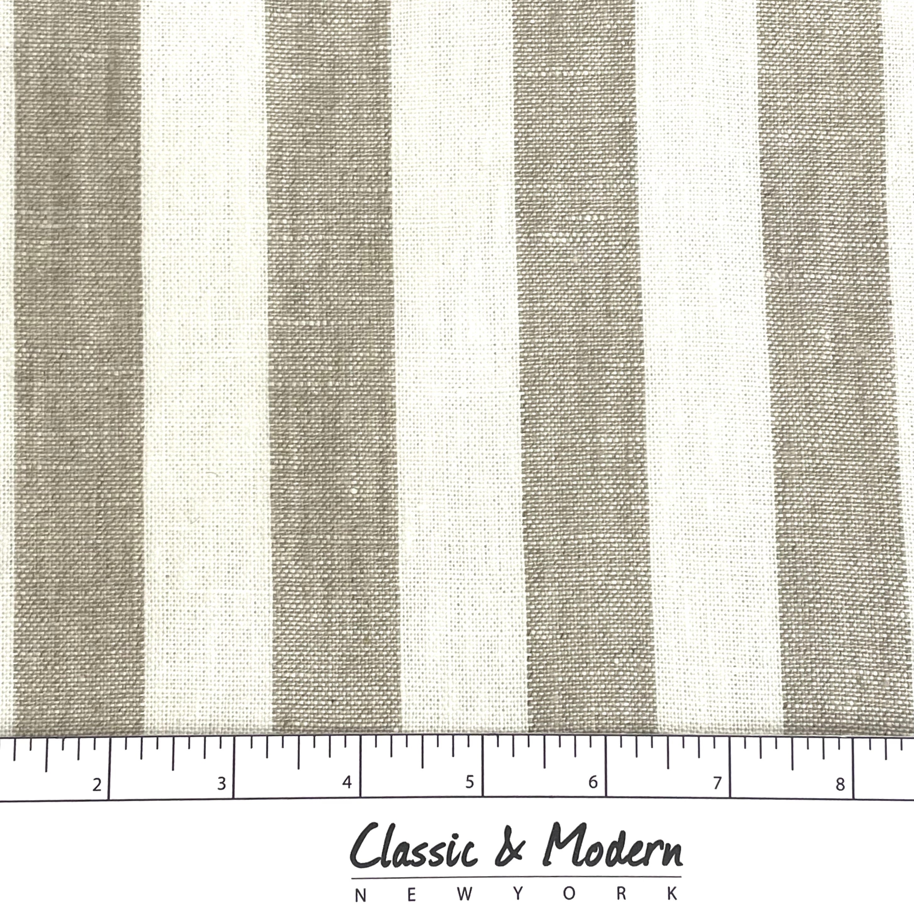 1" Stripe Linen Fabric By The Yard / 56" Width / CL1079