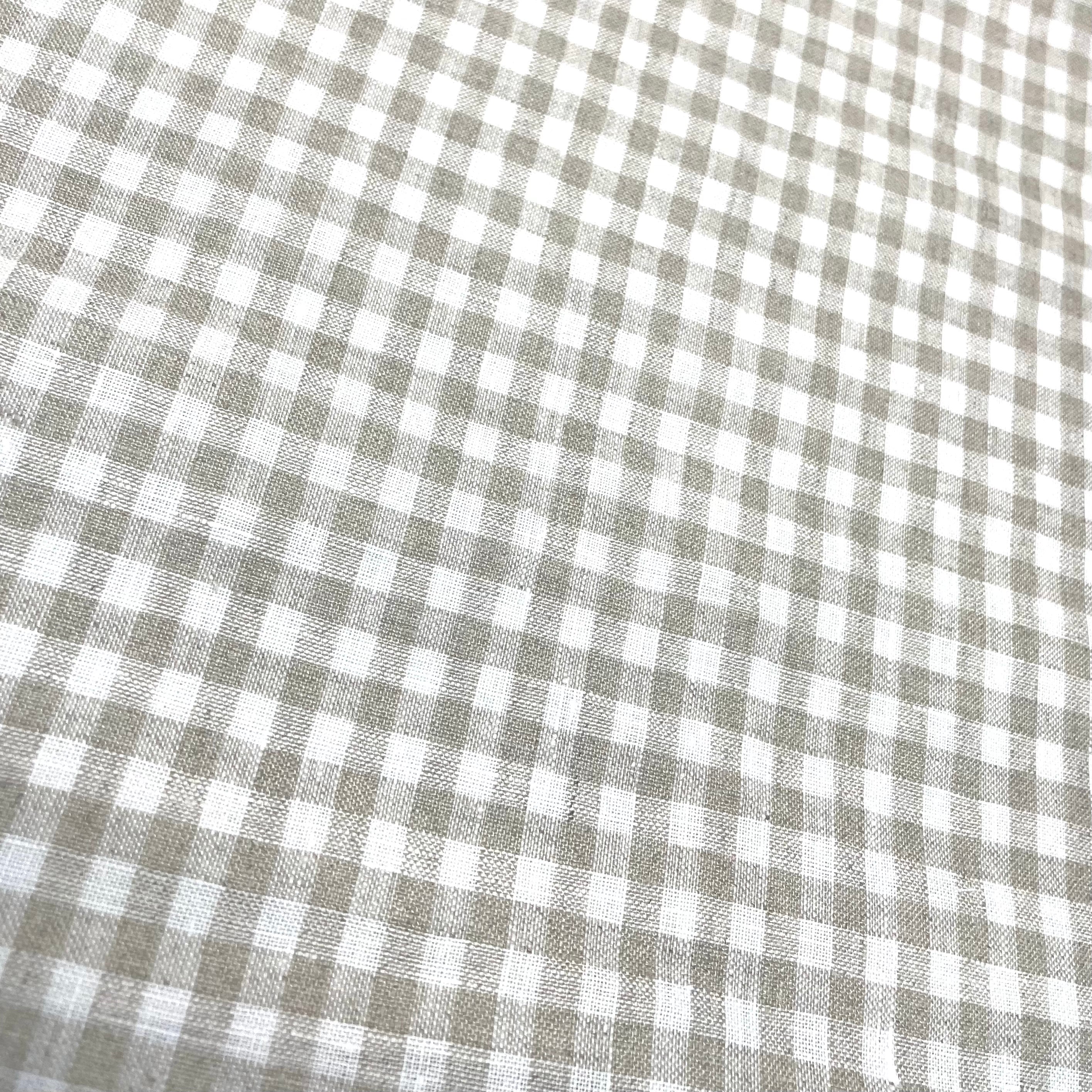 Checkered Pattern 100% Natural Linen Fabric By The Yard/CL1083