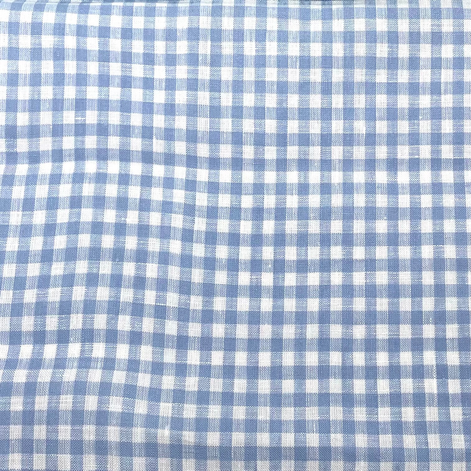 Checkered Pattern 100% Natural Linen Fabric By The Yard/CL1083
