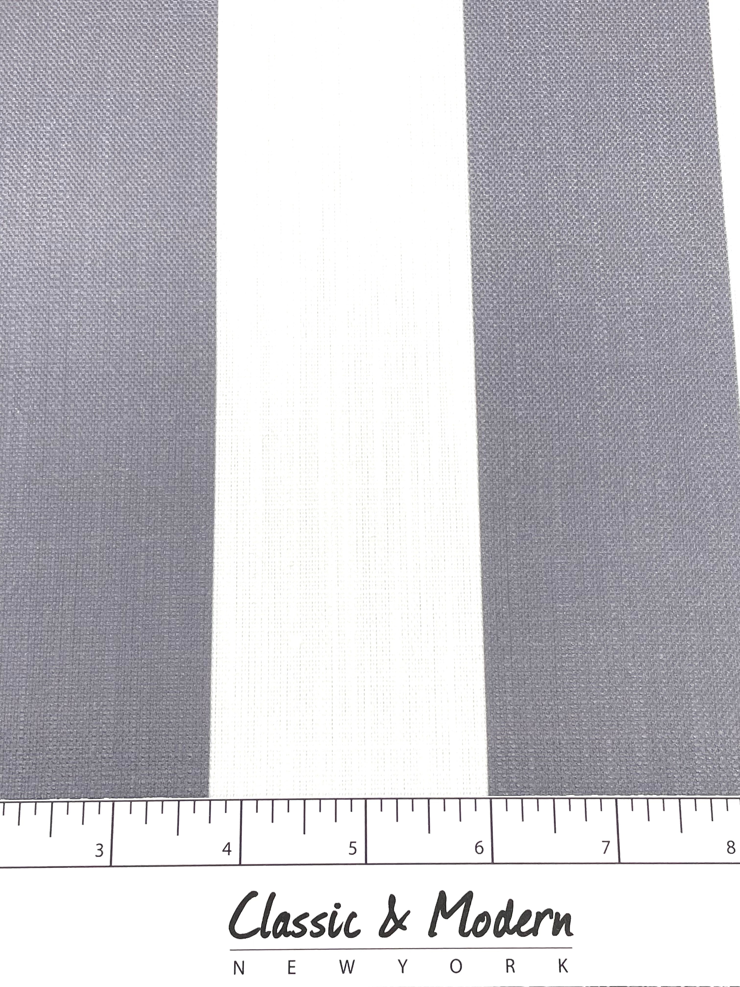 2" Stripe Faux Linen Flat Roman Shade / CL1092