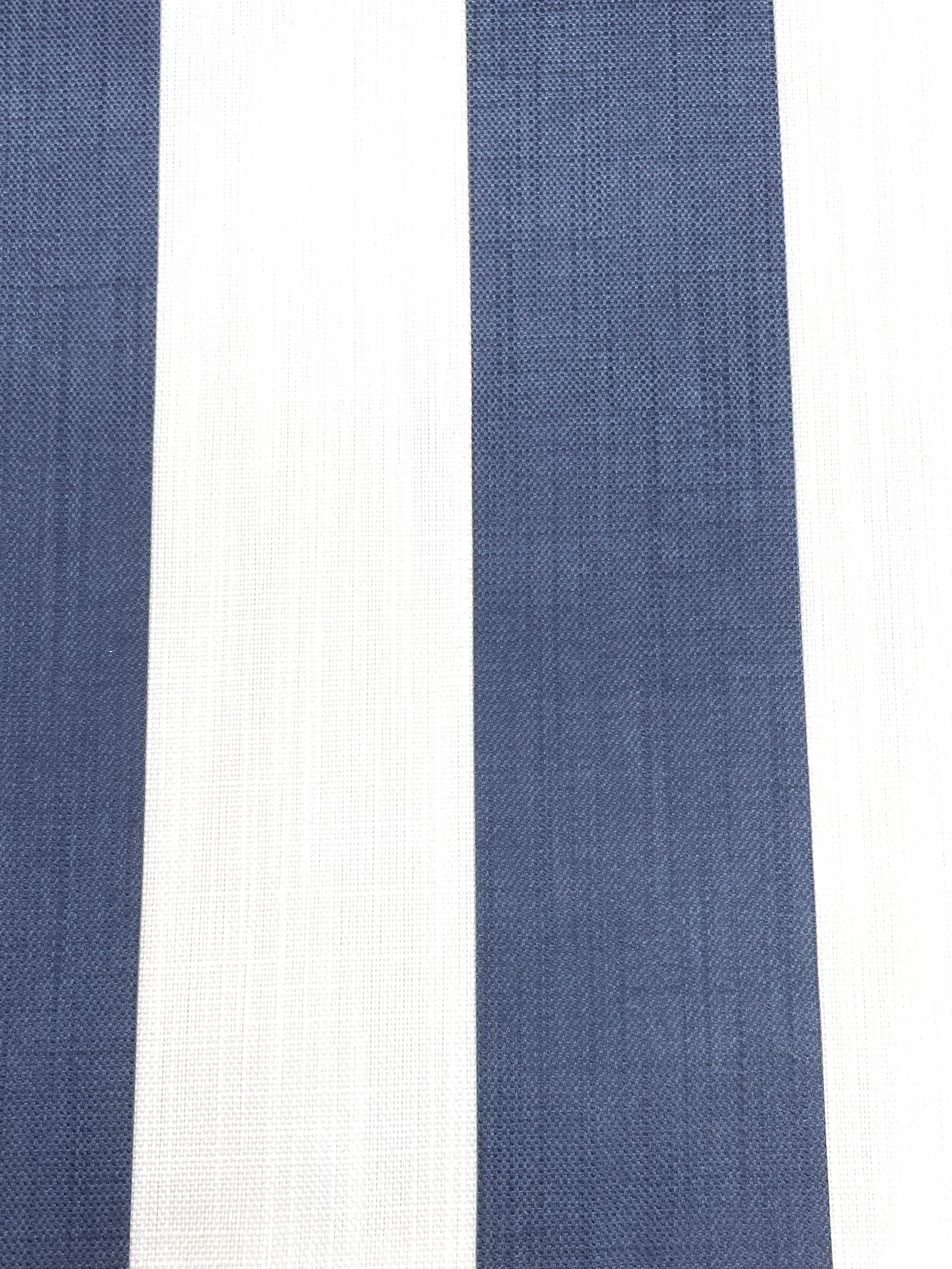 2" Stripe Faux Linen Flat Roman Shade / CL1092