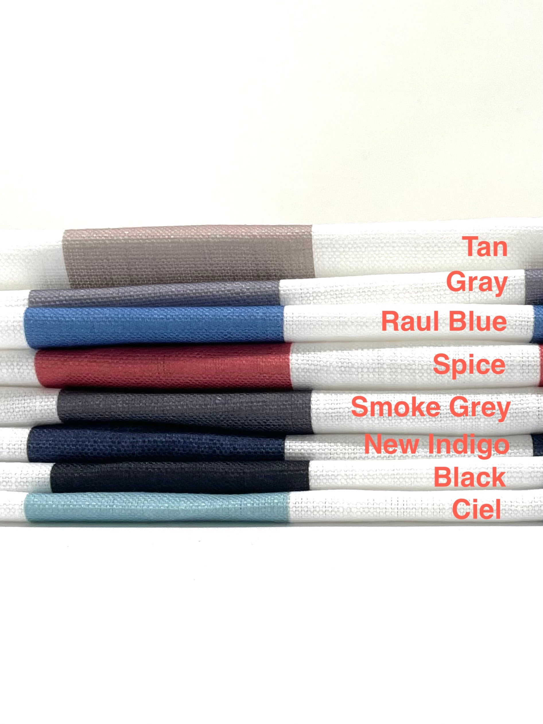 2" Stripe Faux Linen Flat Roman Shade / CL1092
