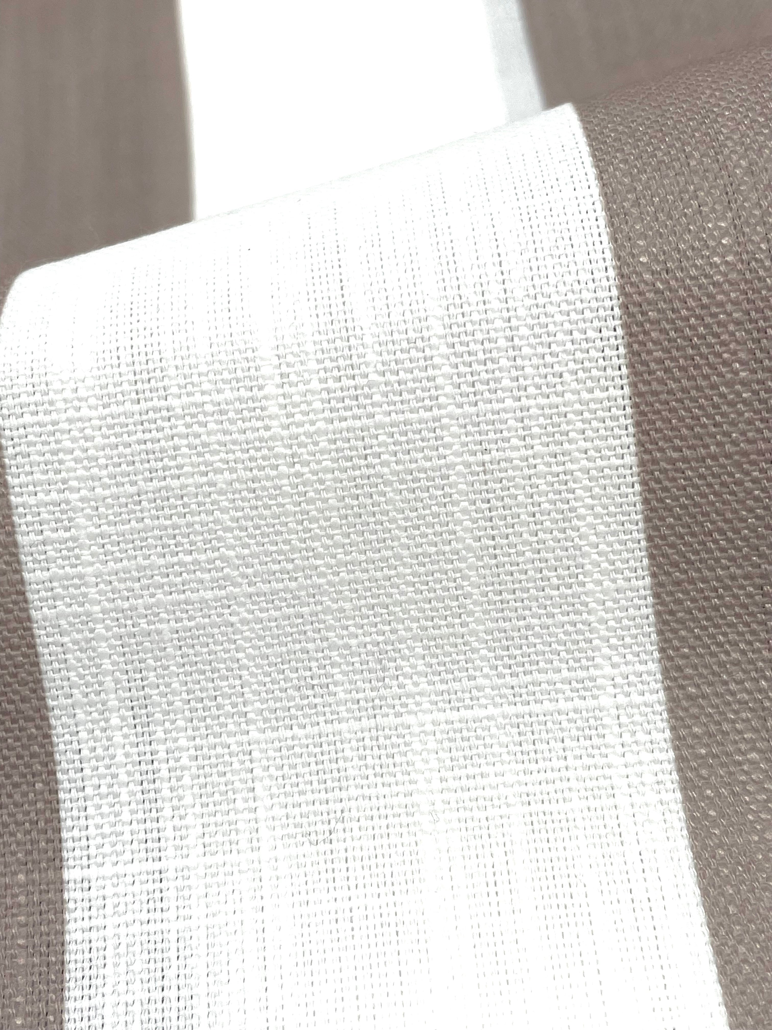 2" Stripe Faux Linen Flat Roman Shade / CL1092
