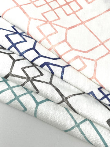 Contemporary Celtic Knot Faux Linen Flat Roman Shade, Relaxed Roman Shade/CL1090