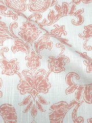 French Floral Damask Faux Linen Flat Roman Shade/CL1091