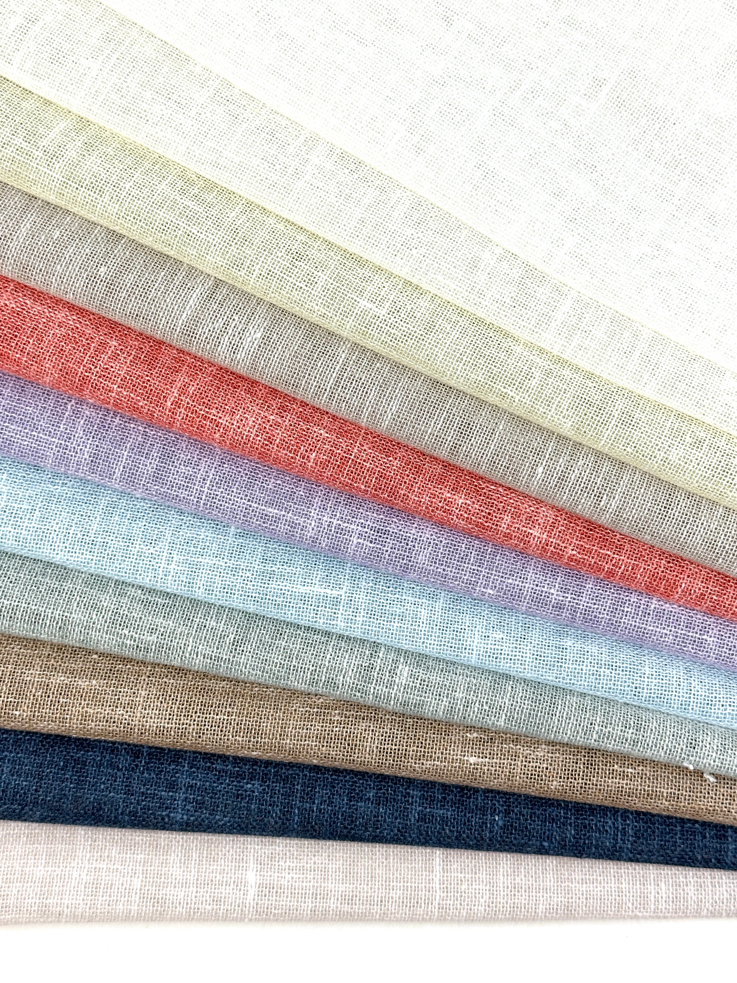 Cotton Blended Rustic Sheer Linen Fabric / 54