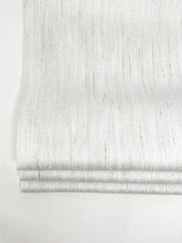 Beige ivory striped 100% Linen Casual Flat Roman Shade