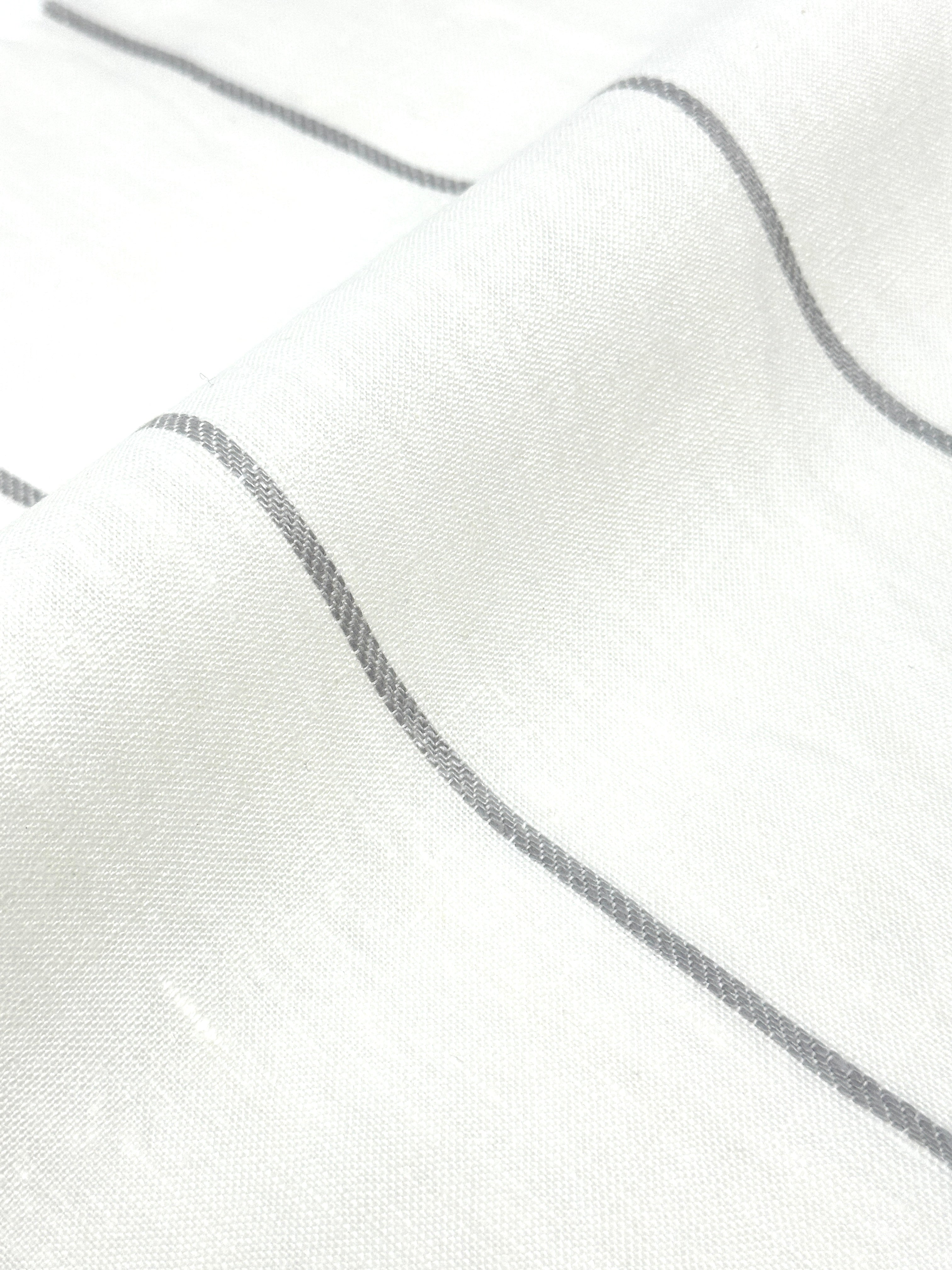 3 1/2" Wide Stripe Natural Linen Fabric / 55" Width / CL1003