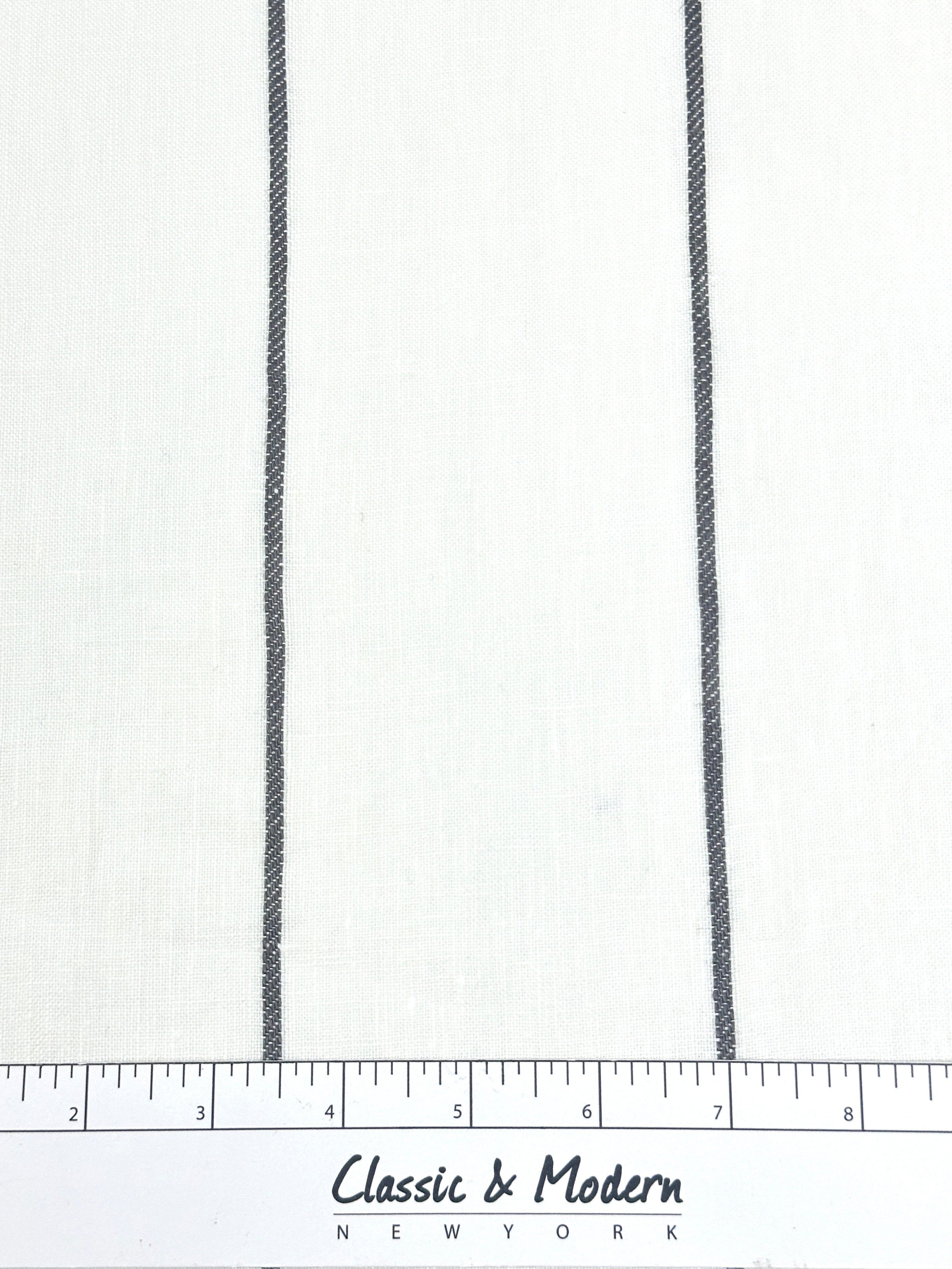 3 1/2" Wide Stripe Natural Linen Fabric / 55" Width / CL1003