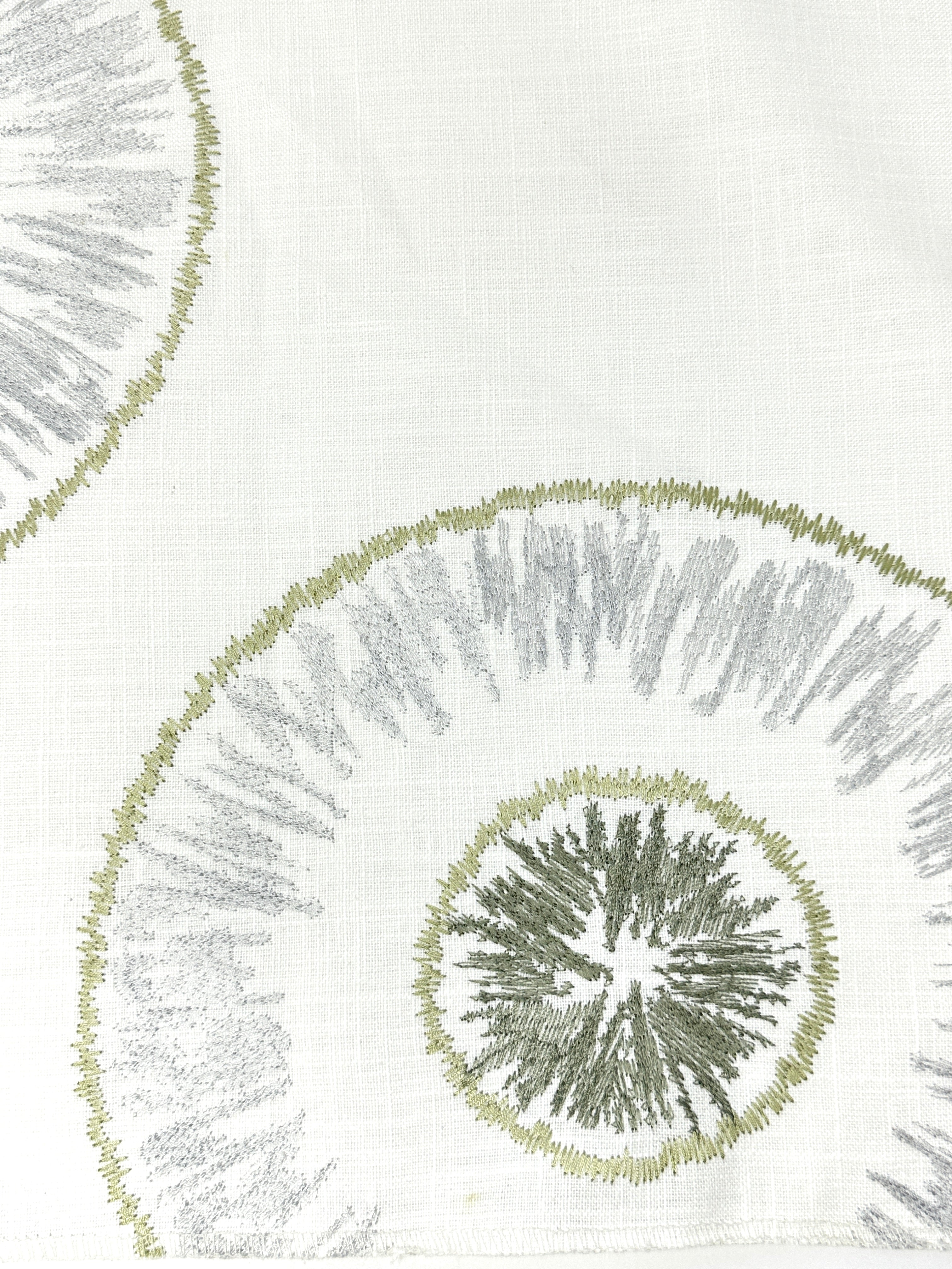 Retro Stitch Embroidery Linen Blend Fabric / 54" Width / CL1018