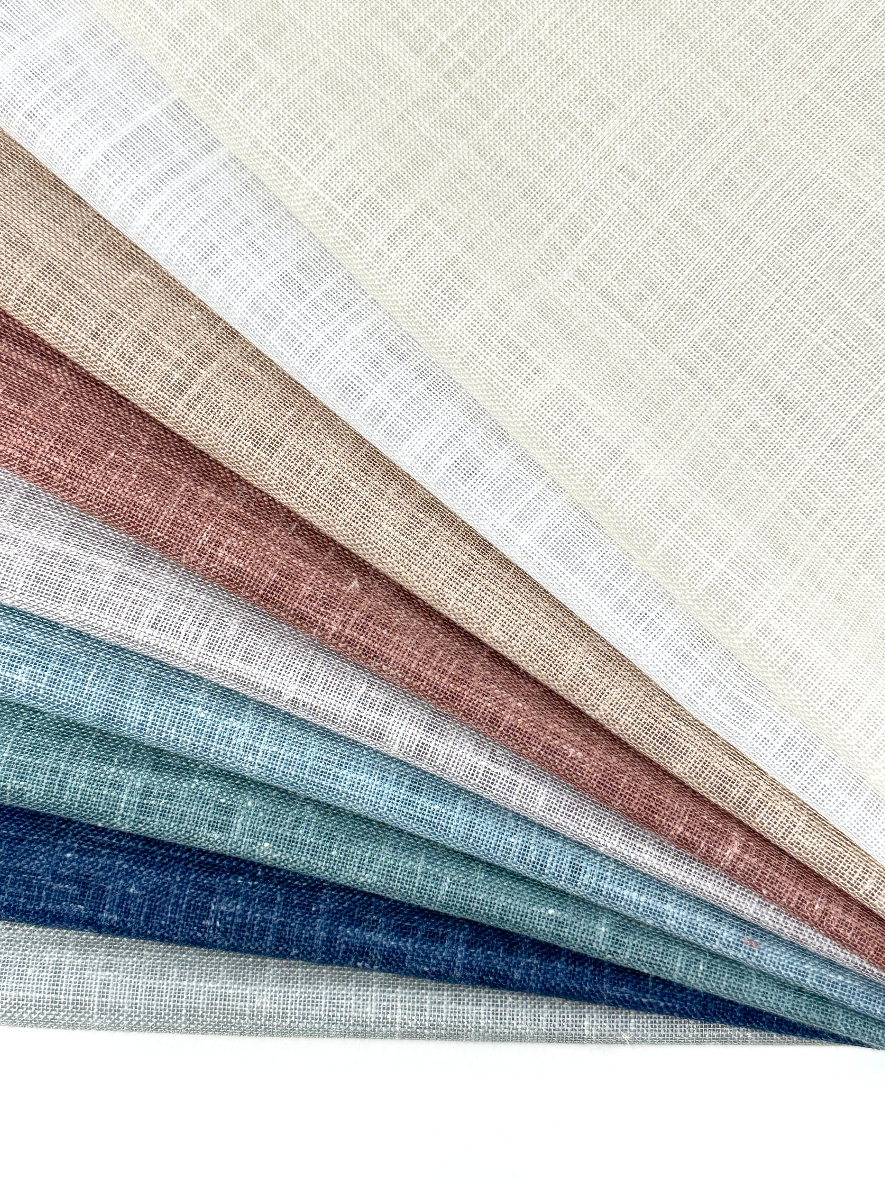 Natural Texture Sheer Blended Linen Fabric / 120
