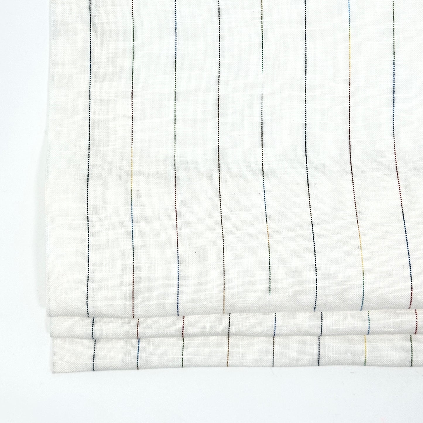 Thin Striped Multicolor 100% Natural Linen Fabric by the Yard/53" Width/CL1043 - Classic & Modern Home
