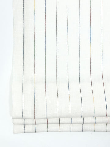 Thin Striped Multi Colors 100% Natural Linen Flat Relaxed Casual Roman Shade/CL1043