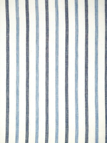 Blue Grey Striped 100% Natural Linen Fabric By The Yard / 53" Width / CL1046