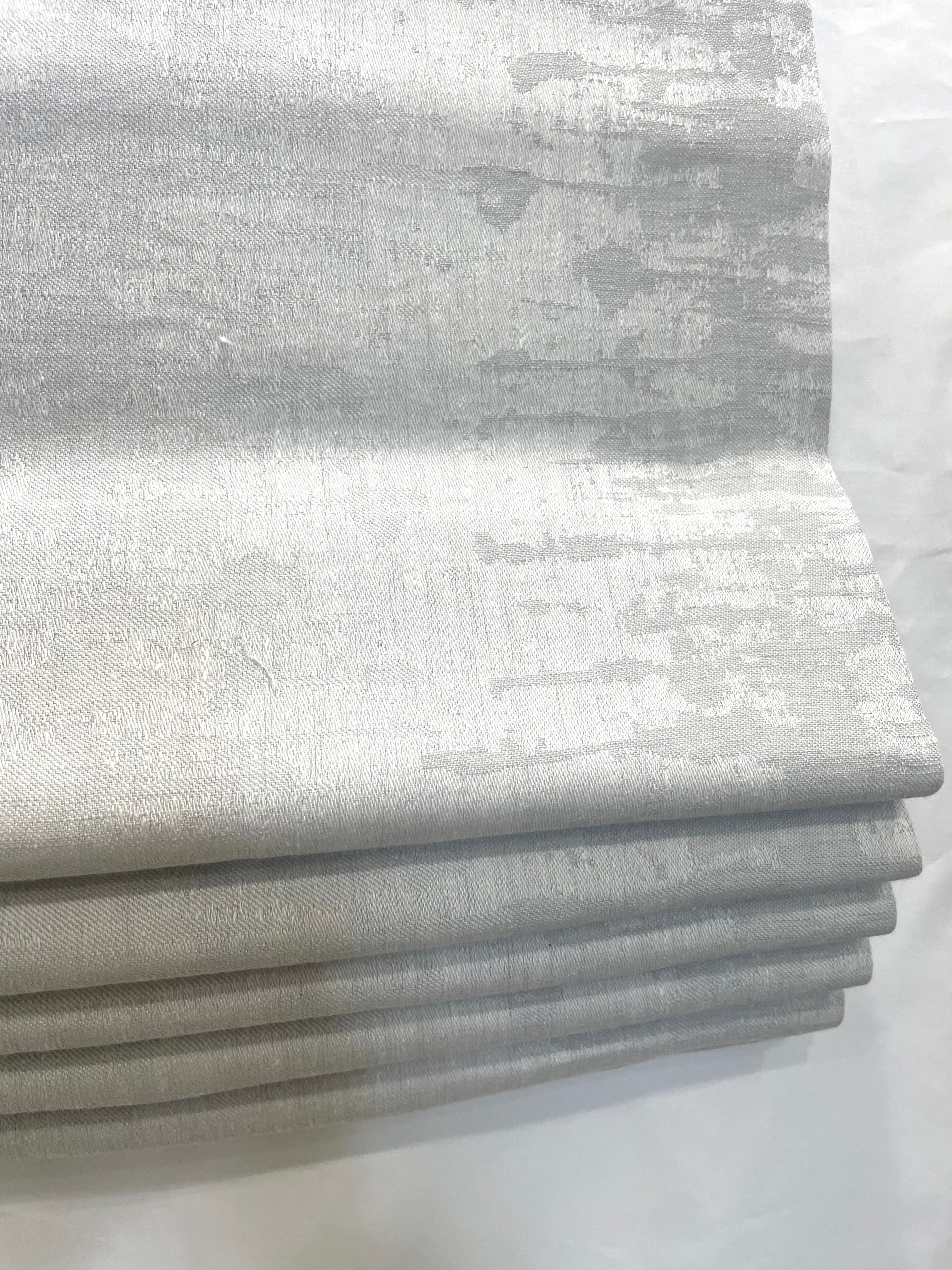 Irregular Geometric 100% Linen Flat Roman Shade / CL1119