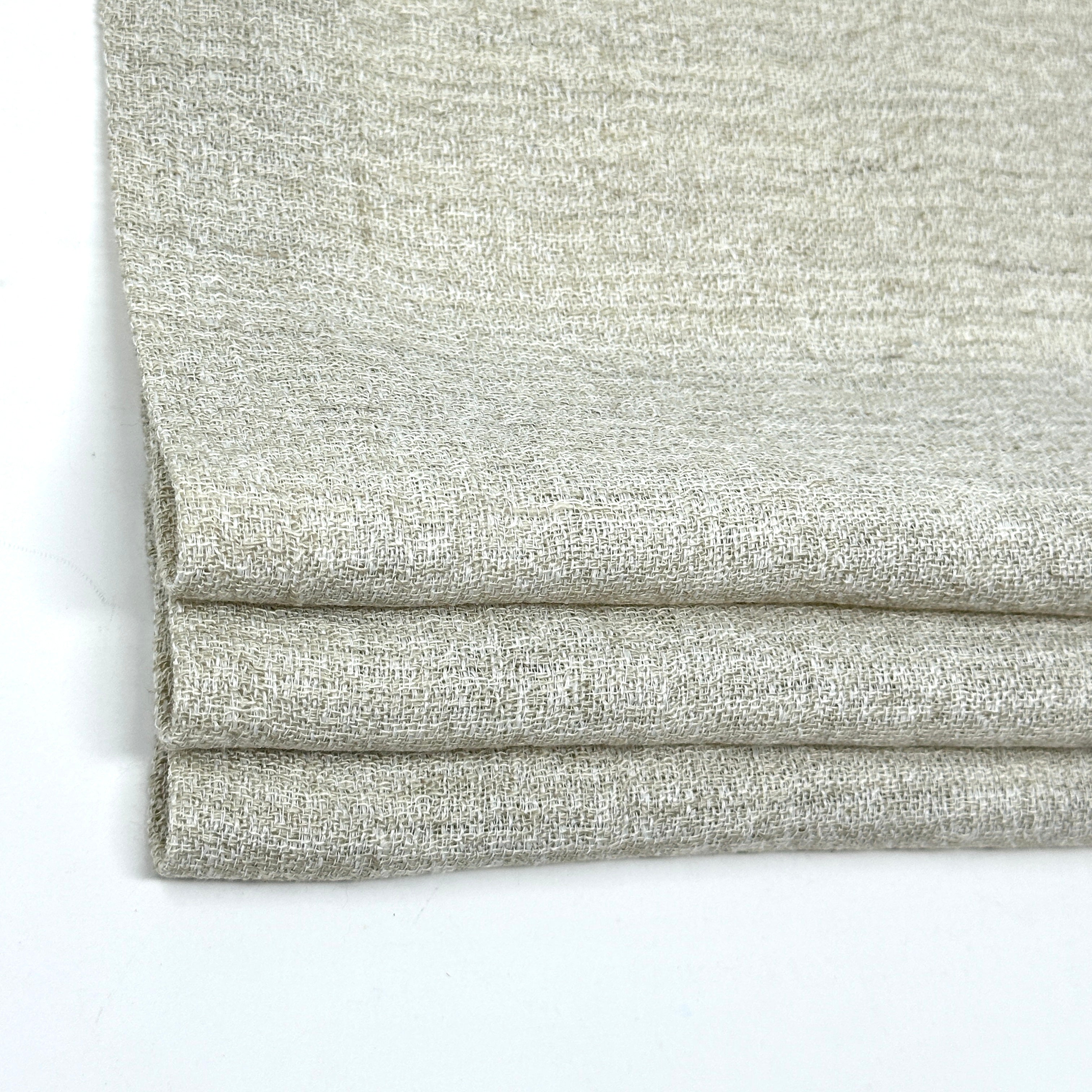 Textured Rustic Linen Blend Flat Roman Shade / CL1101