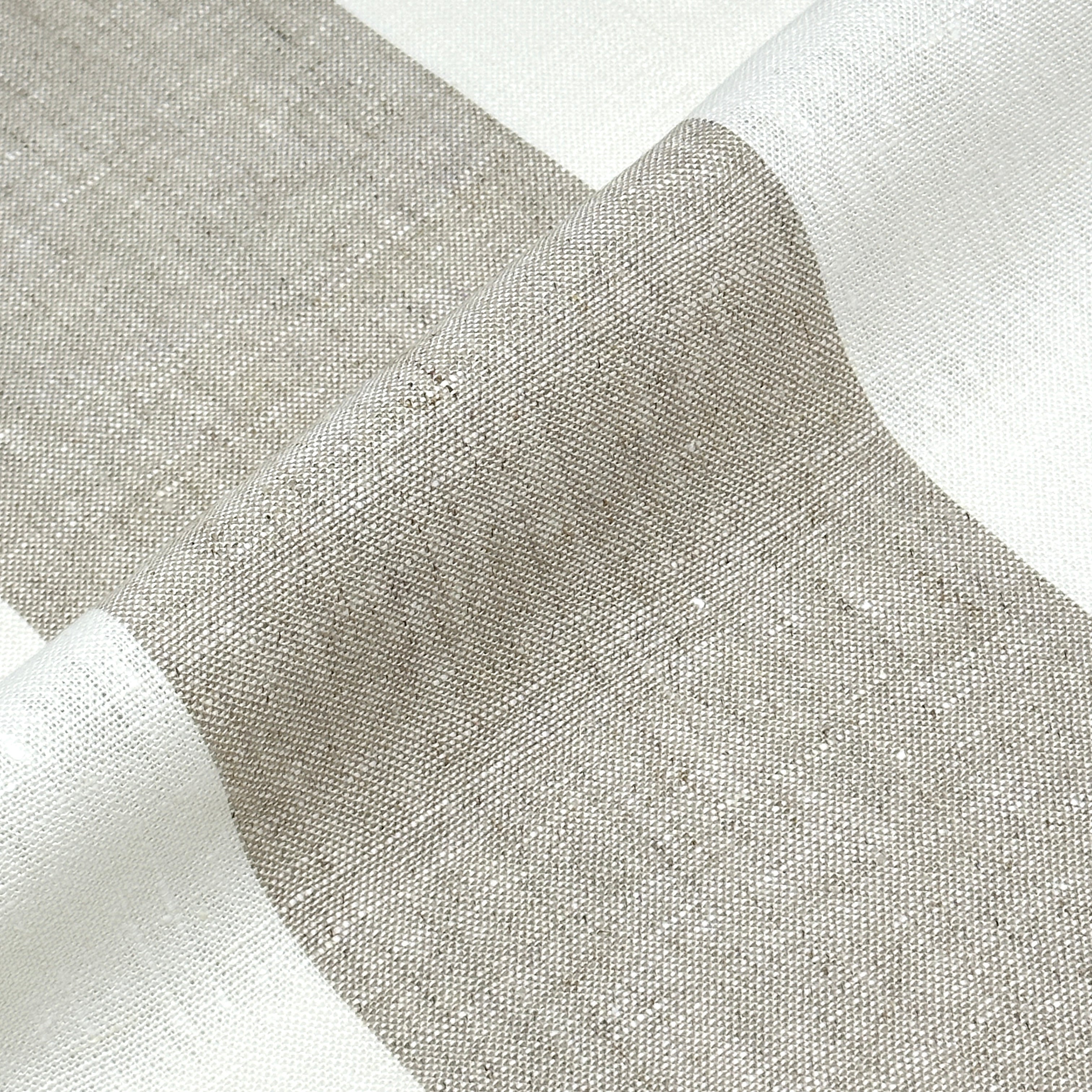 5" Wide Stripe 100% Natural Linen Fabric / 55" Width / CL1026