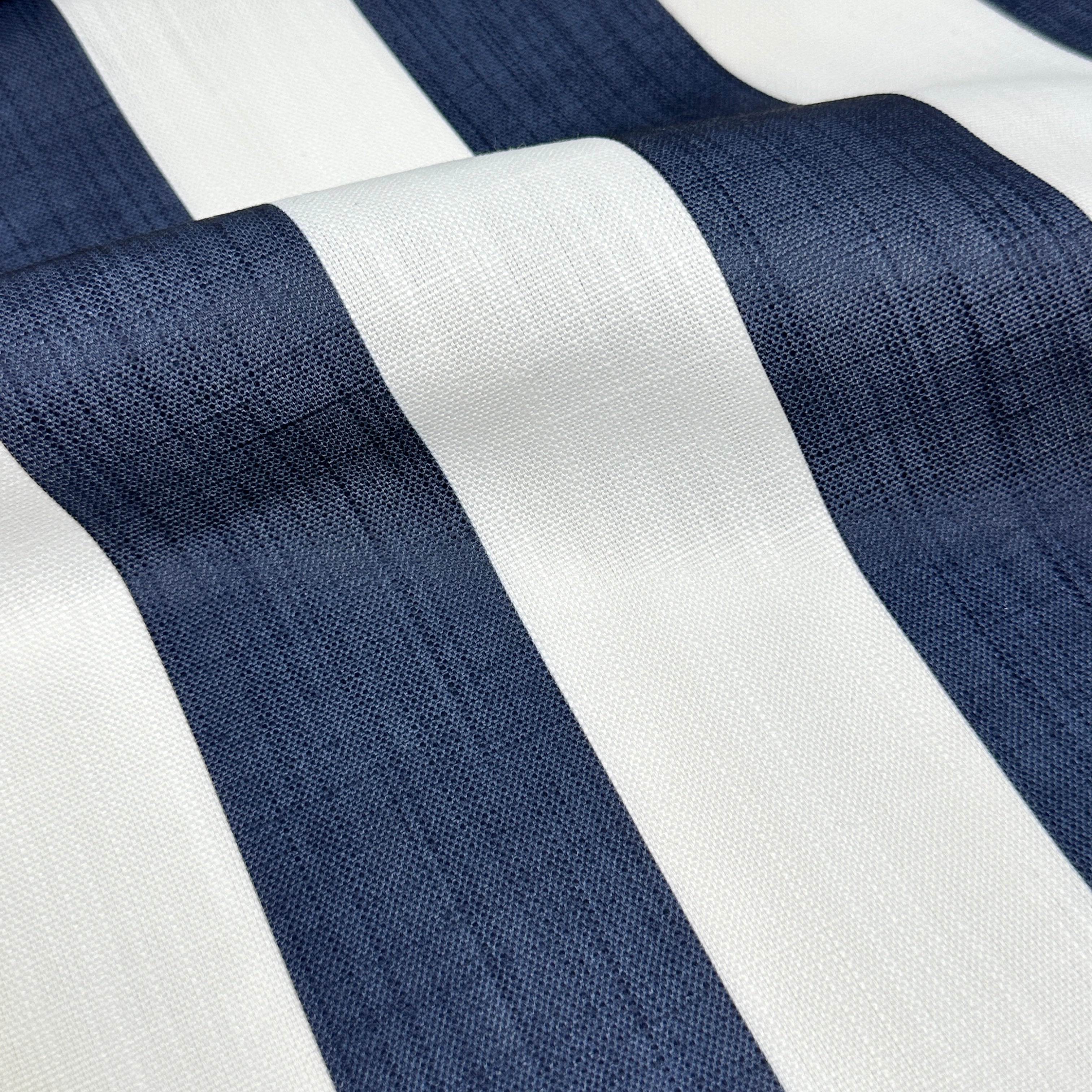 2" Stripe Faux Linen Fabric By The Yard / 57" Width / CL1092
