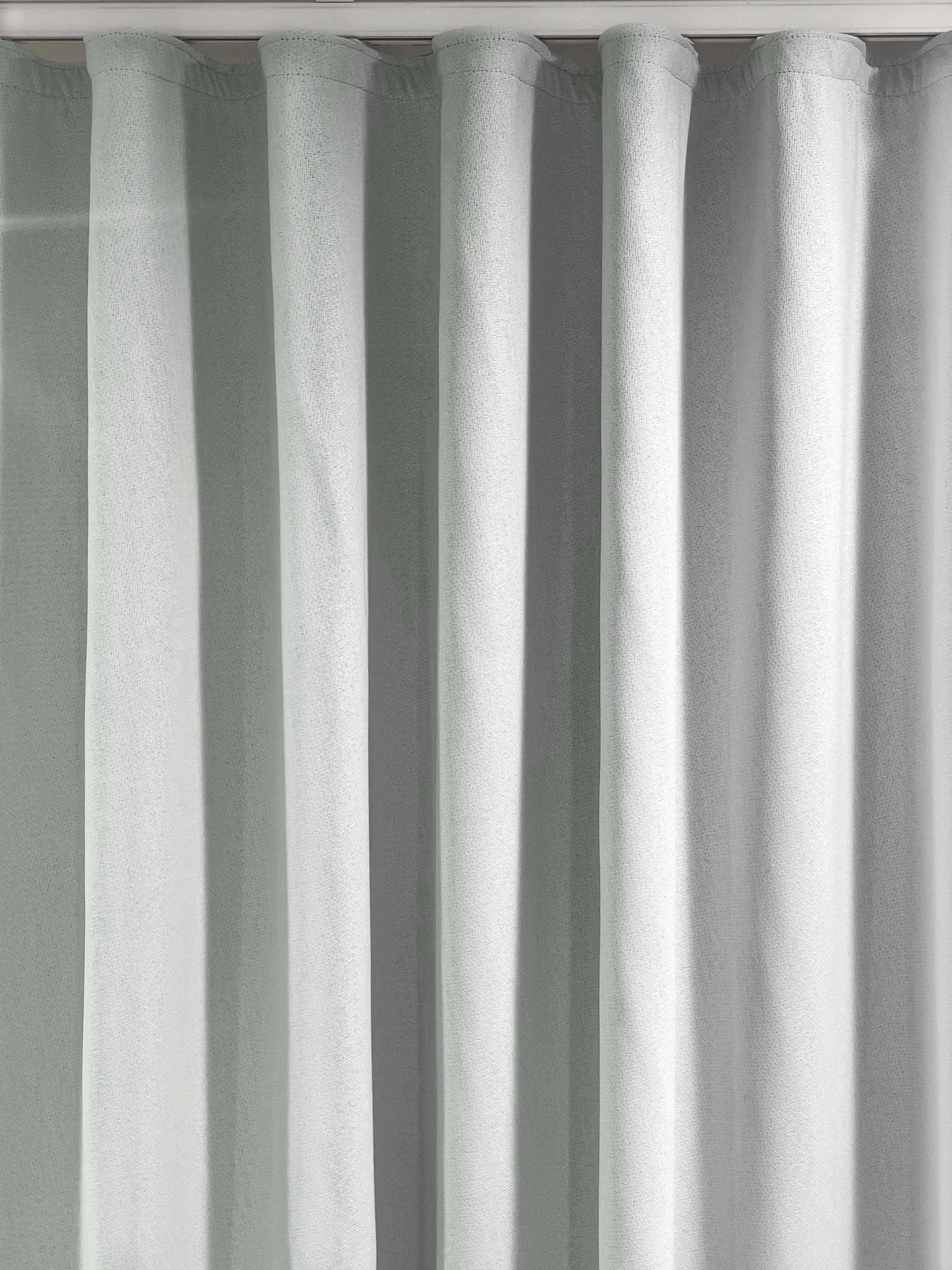 S Fold Blackout Faux Linen Curtain, Ripple fold Blackout Drapery.