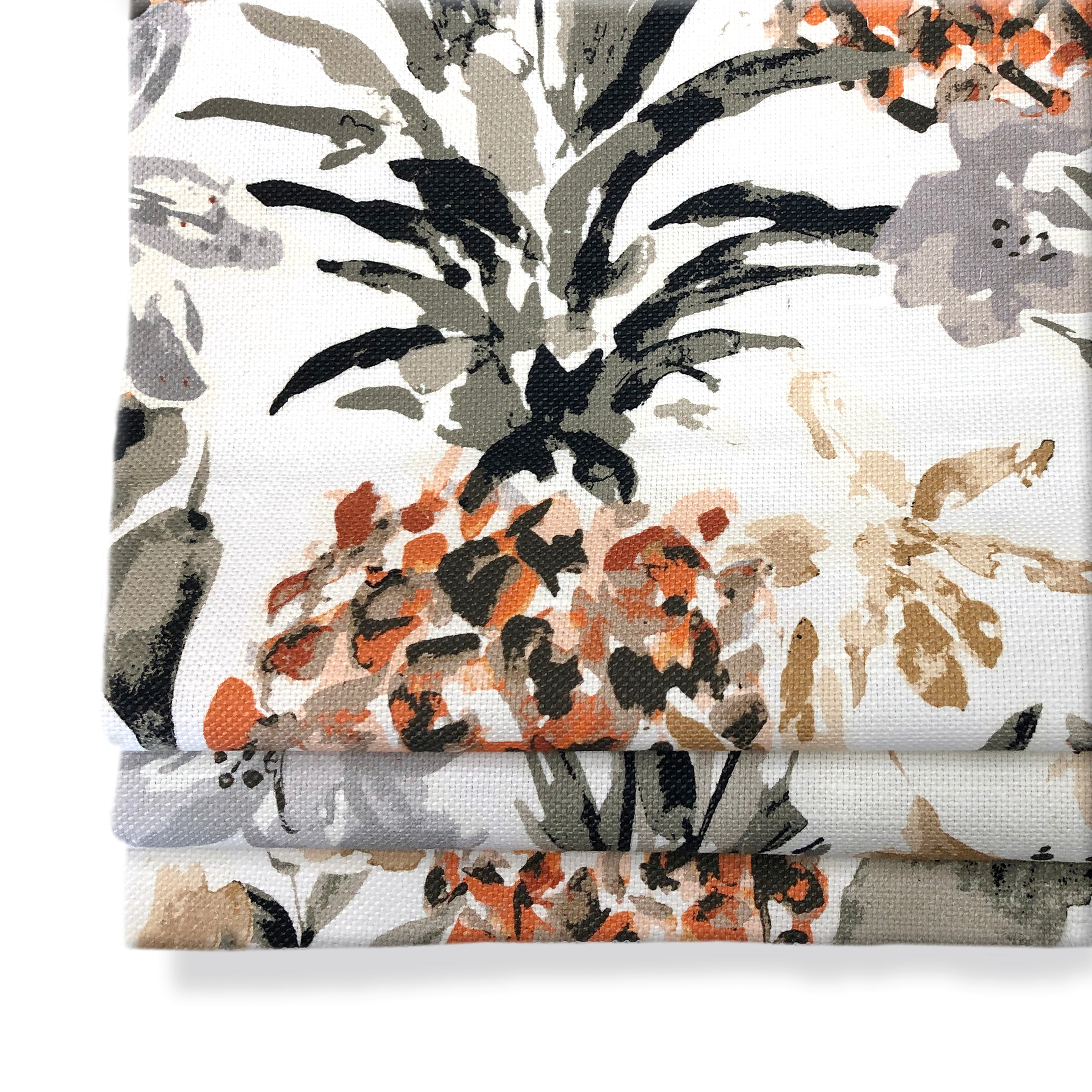 Tropical Pineapple Linen Fabric By The Yard / 54" Width/CL1158