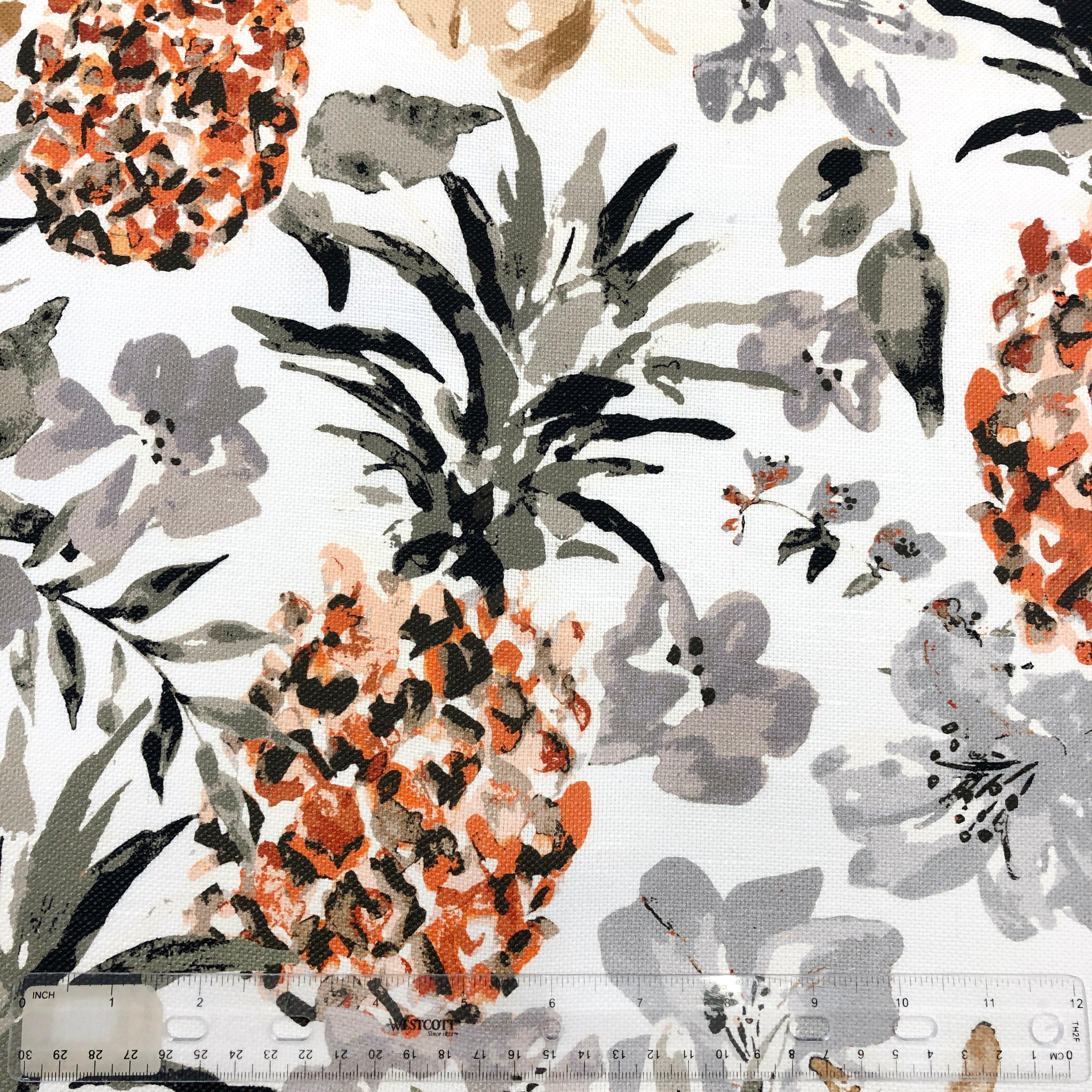 Tropical Pineapple Linen Fabric By The Yard / 54" Width/CL1158