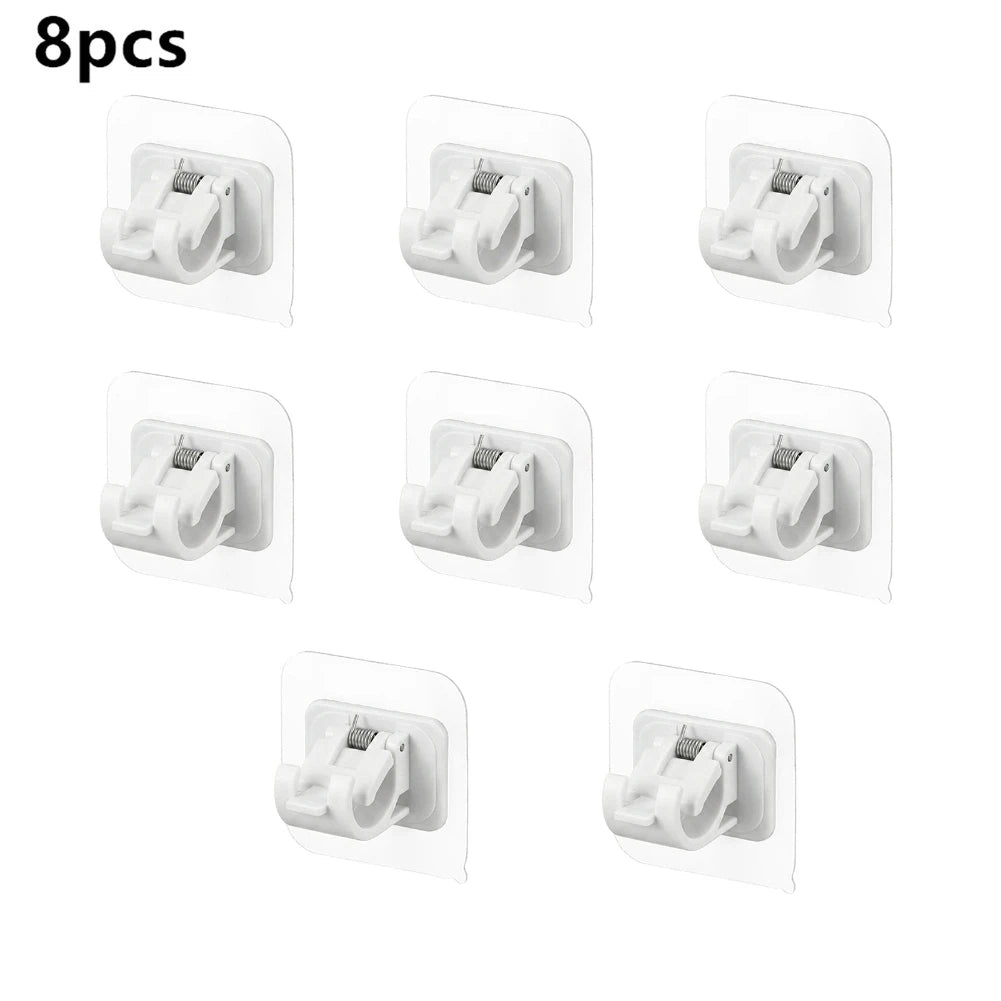 Modern Self-Adhesive Curtain Rod Bracket Hooks – No-Drill Wall Mount Holder (2/4/8 Pack) | CH1008