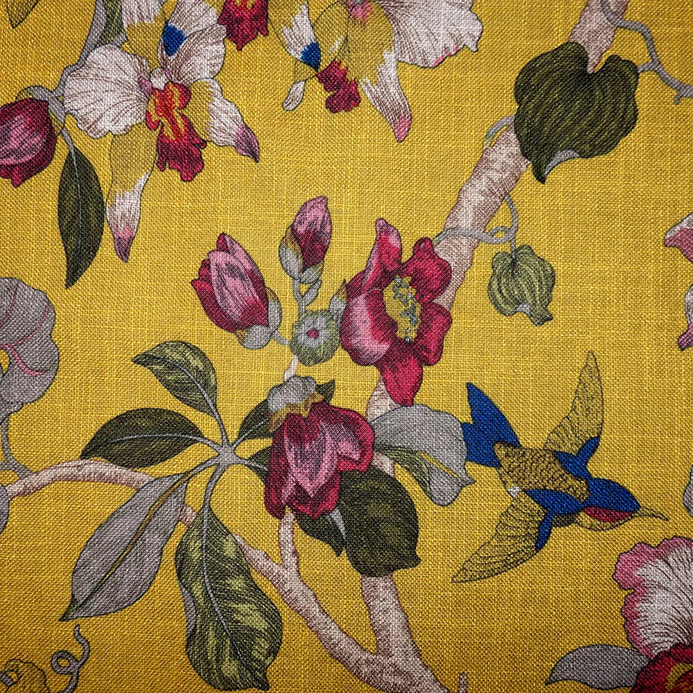 Premium Floral Hummingbird Tropical Botanical Print Blend Cotton, CA1004