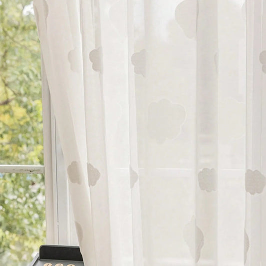 White Cloud Pattern Sheer Curtain | CD1048