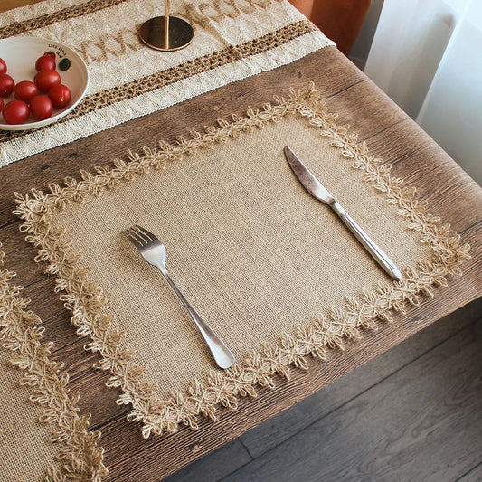 Set of 4 Rustic Round Braided Placemats | Woven Farmhouse Sunflower Table Mats for Everyday & Holiday Dining