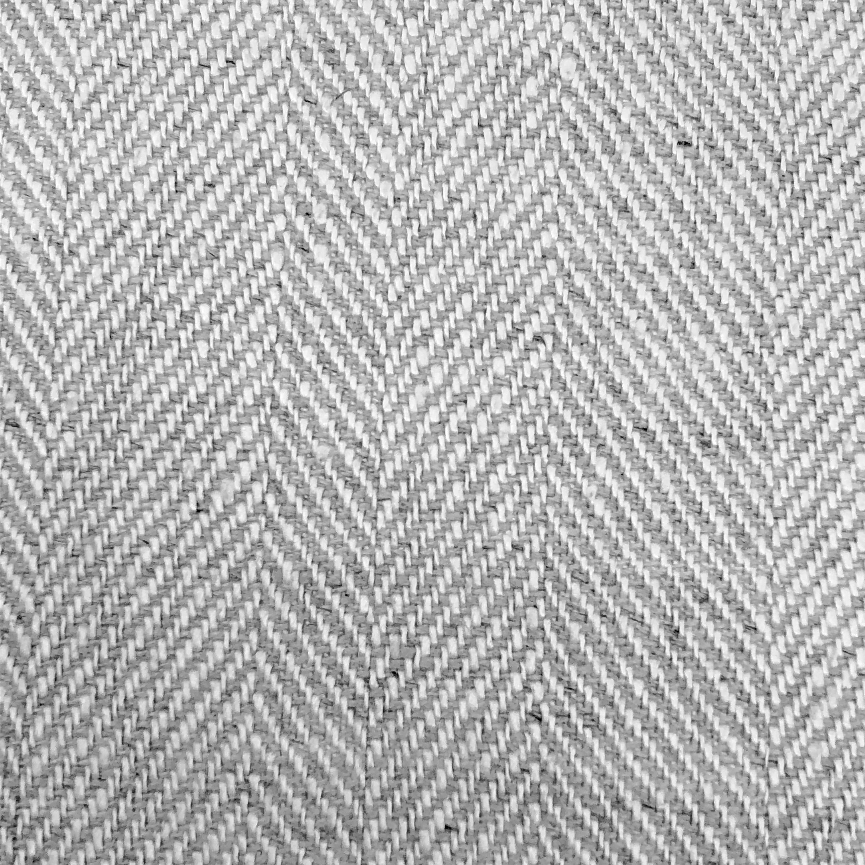 Ecru Herringbone Pattern 100% Natural Linen Flat Custom Roman Shade / CL1047