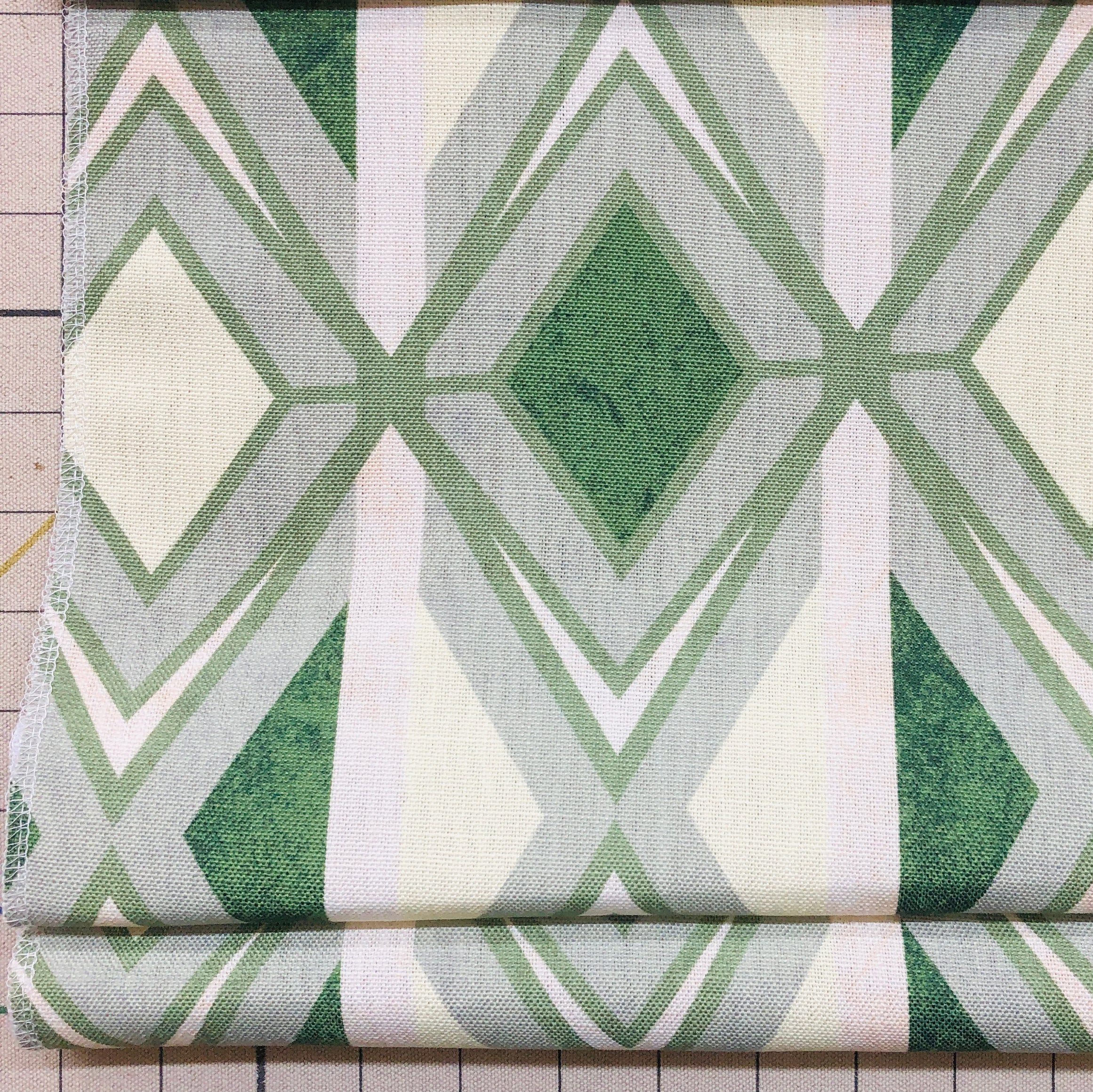 Geometric Triangle Contemporary Linen Flat Roman Shade.