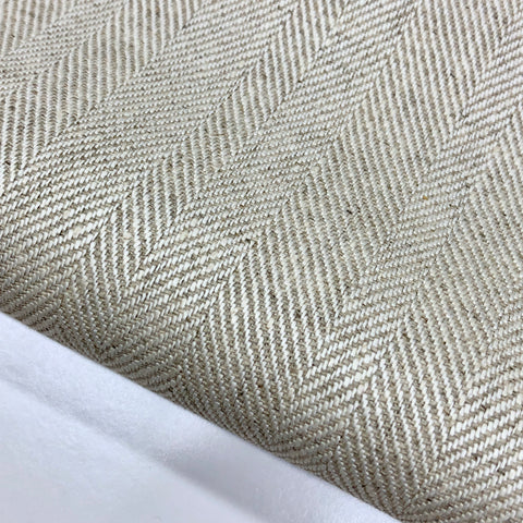 Herringbone Pattern 100% Natural Linen Flat Custom Farmhouse Modern Roman Shade/CL1047