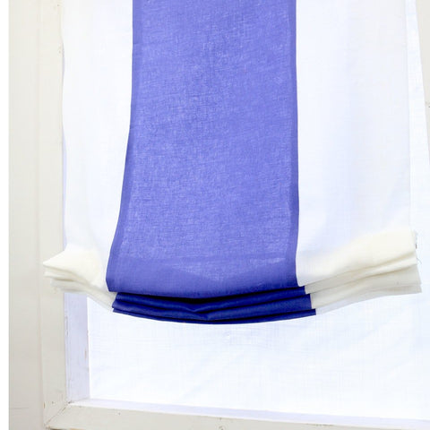 Geometric Embroidery Blend Linen Flat Roman Shade/CL1144