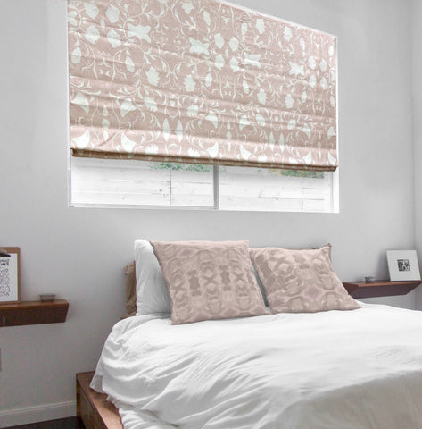 Textured Rustic Linen Blend Flat Roman Shade / CL1101