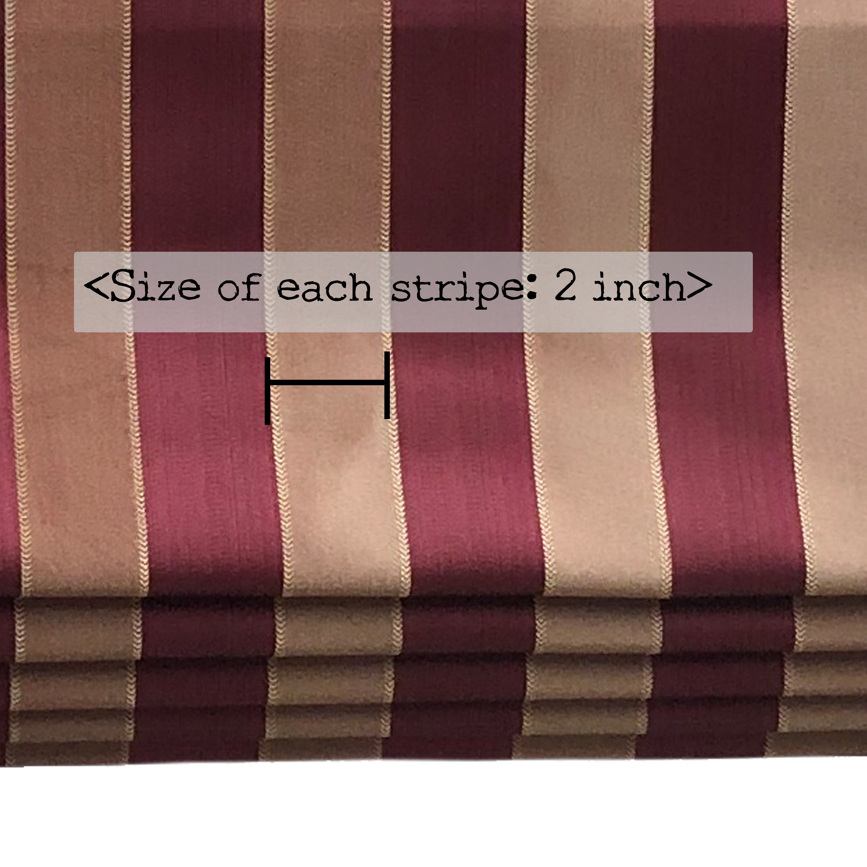 Gold Red Burgundy Stripe Jacquard Flat Roman Shade