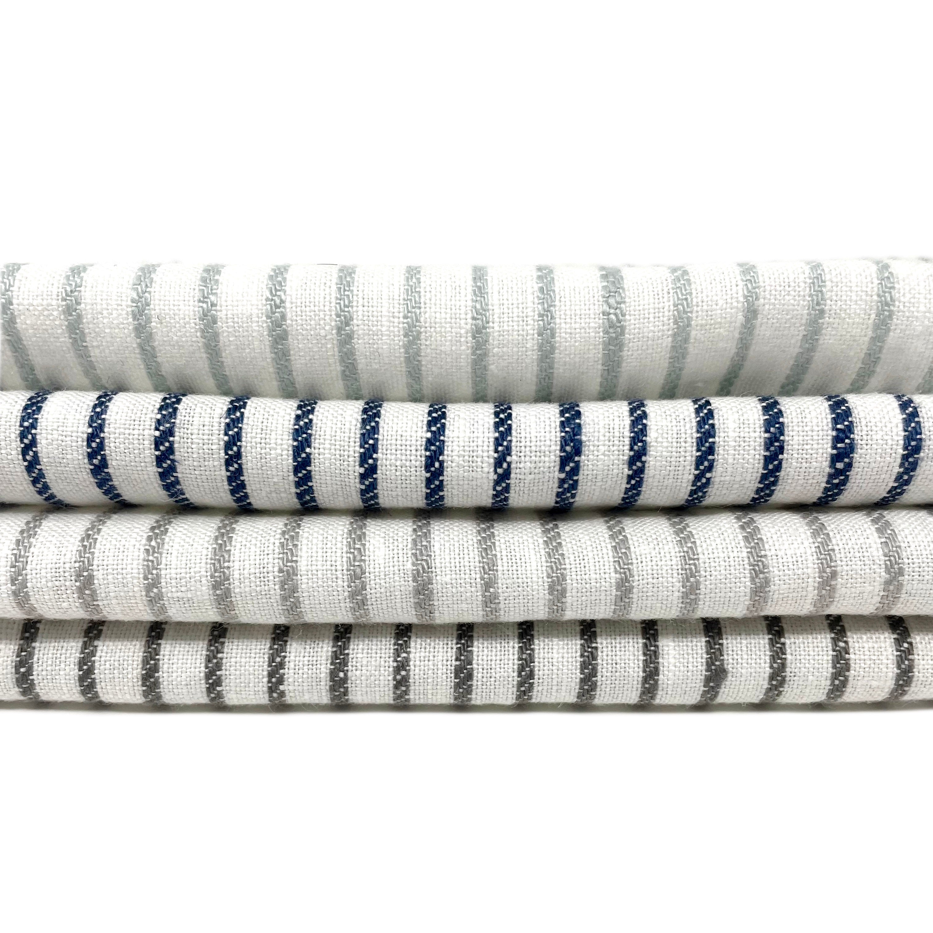 1/2" Narrow Stripe Natural Linen Fabric / 55" Width / CL1002