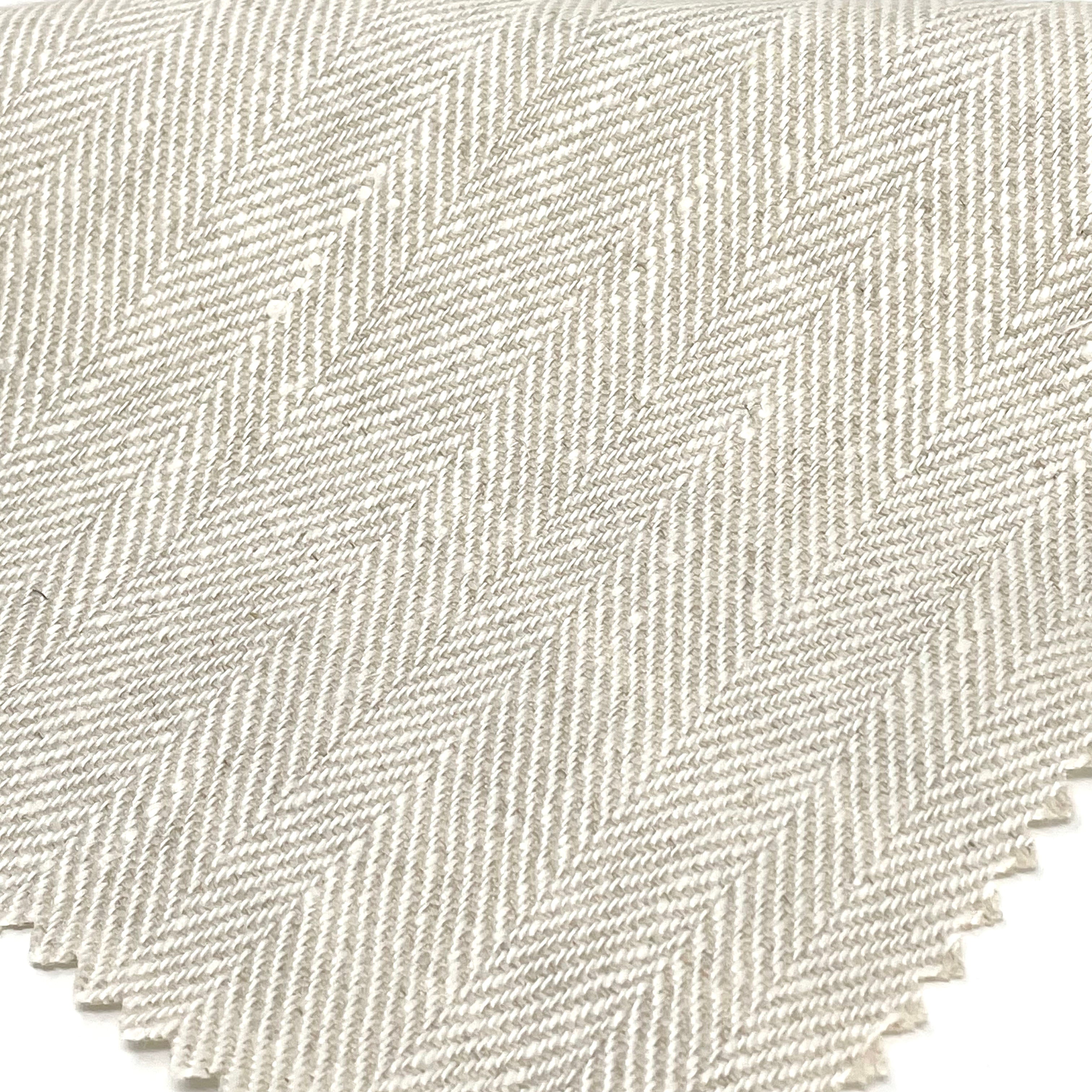 Herringbone 100% Natural Linen Fabric / 55
