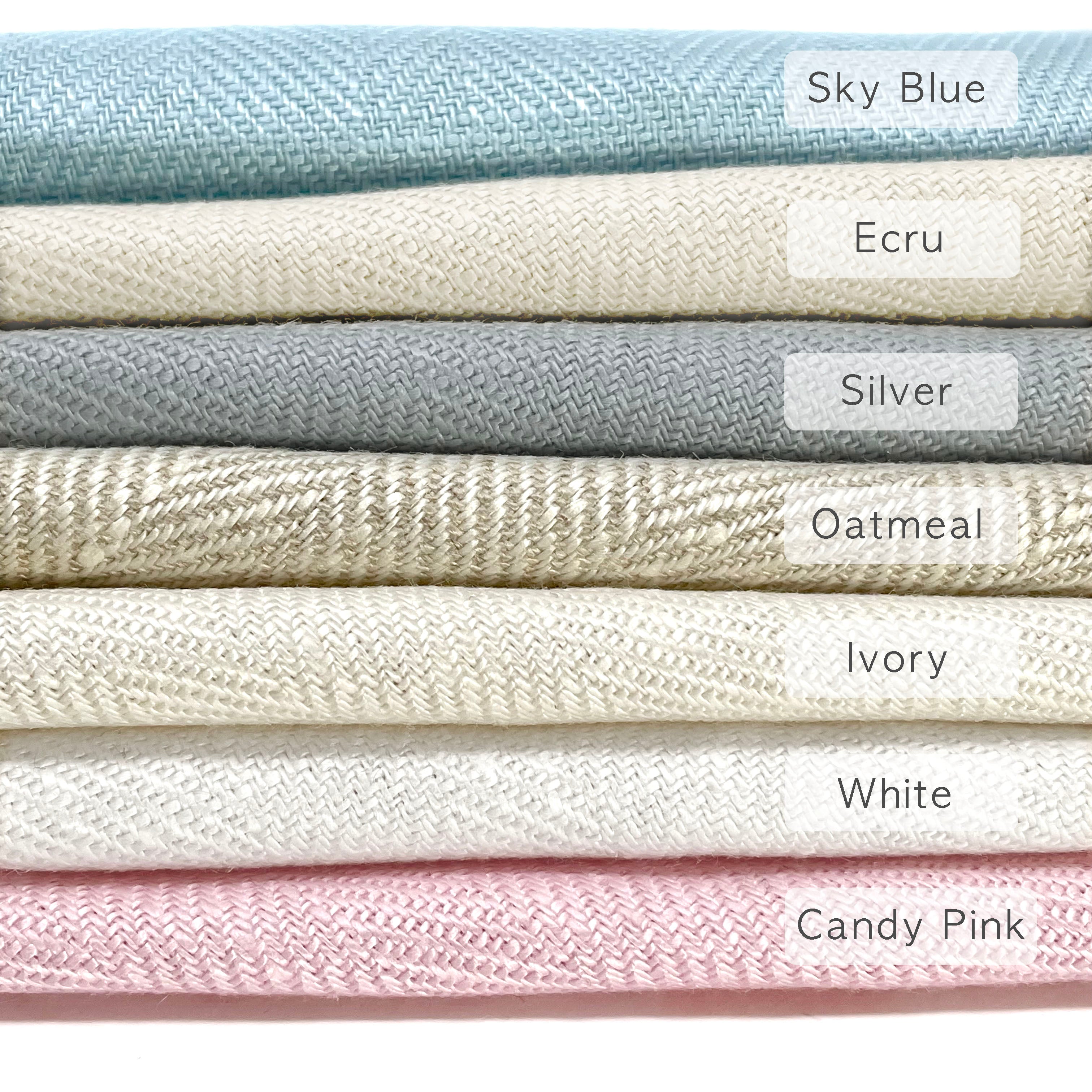 Herringbone 100% Natural Linen Fabric / 55" Width / CL1047