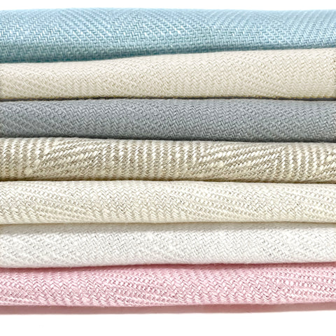 Herringbone 100% Natural Linen Fabric / 55" Width / CL1047