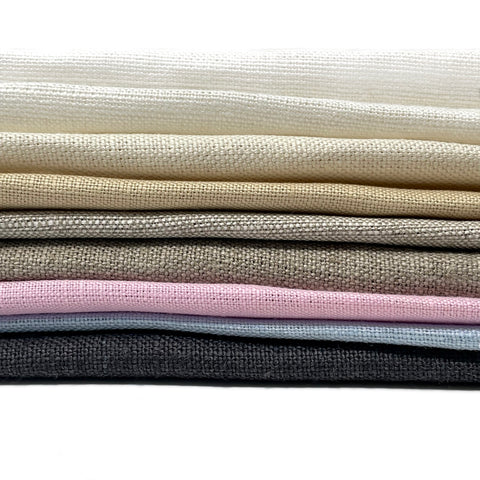 Belgian medium-weight linen fabric in various colors, ideal for home decor and apparel.