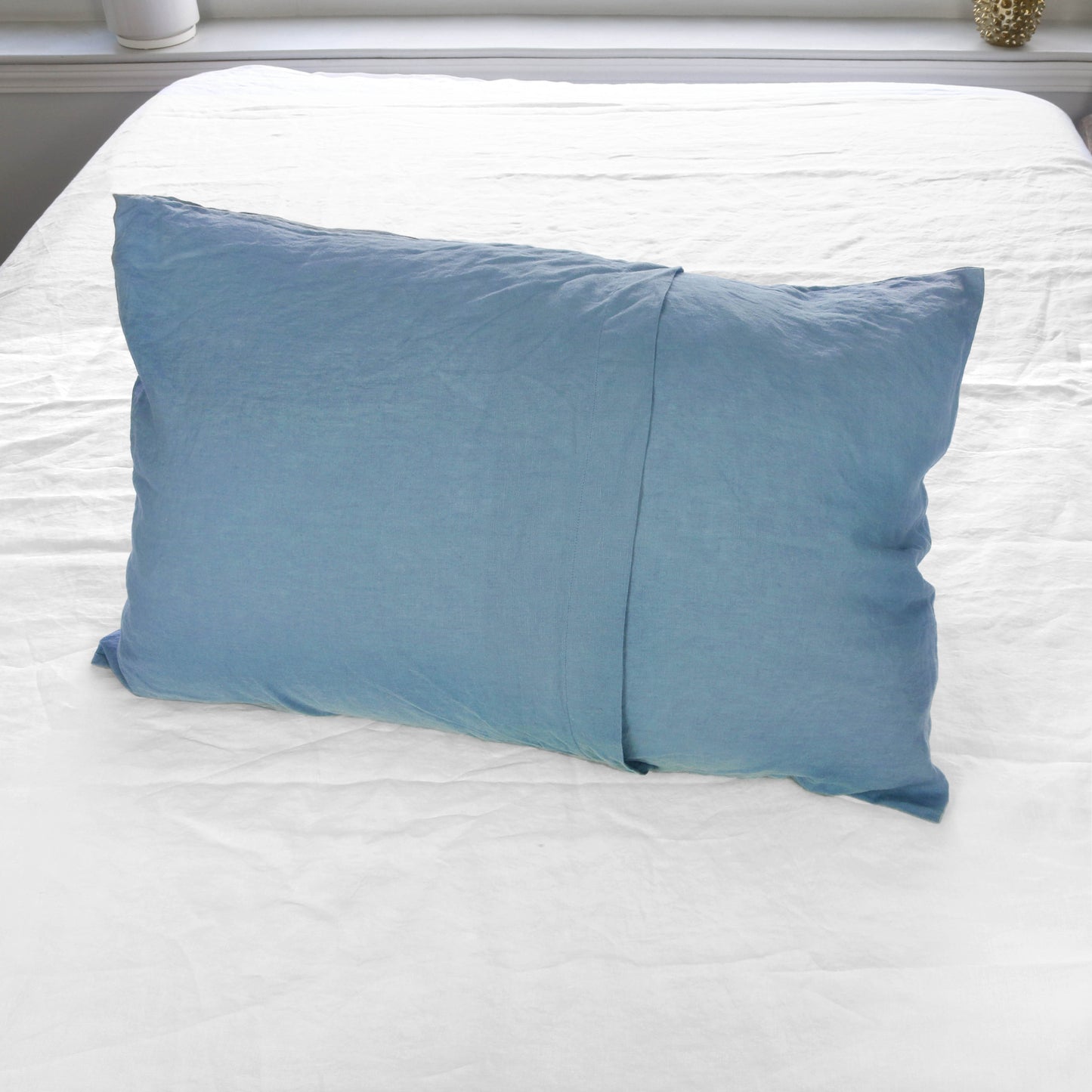 Blue Stonewashed Duvet Cover Set Organic 100% French Linen - Classic & Modern Home
