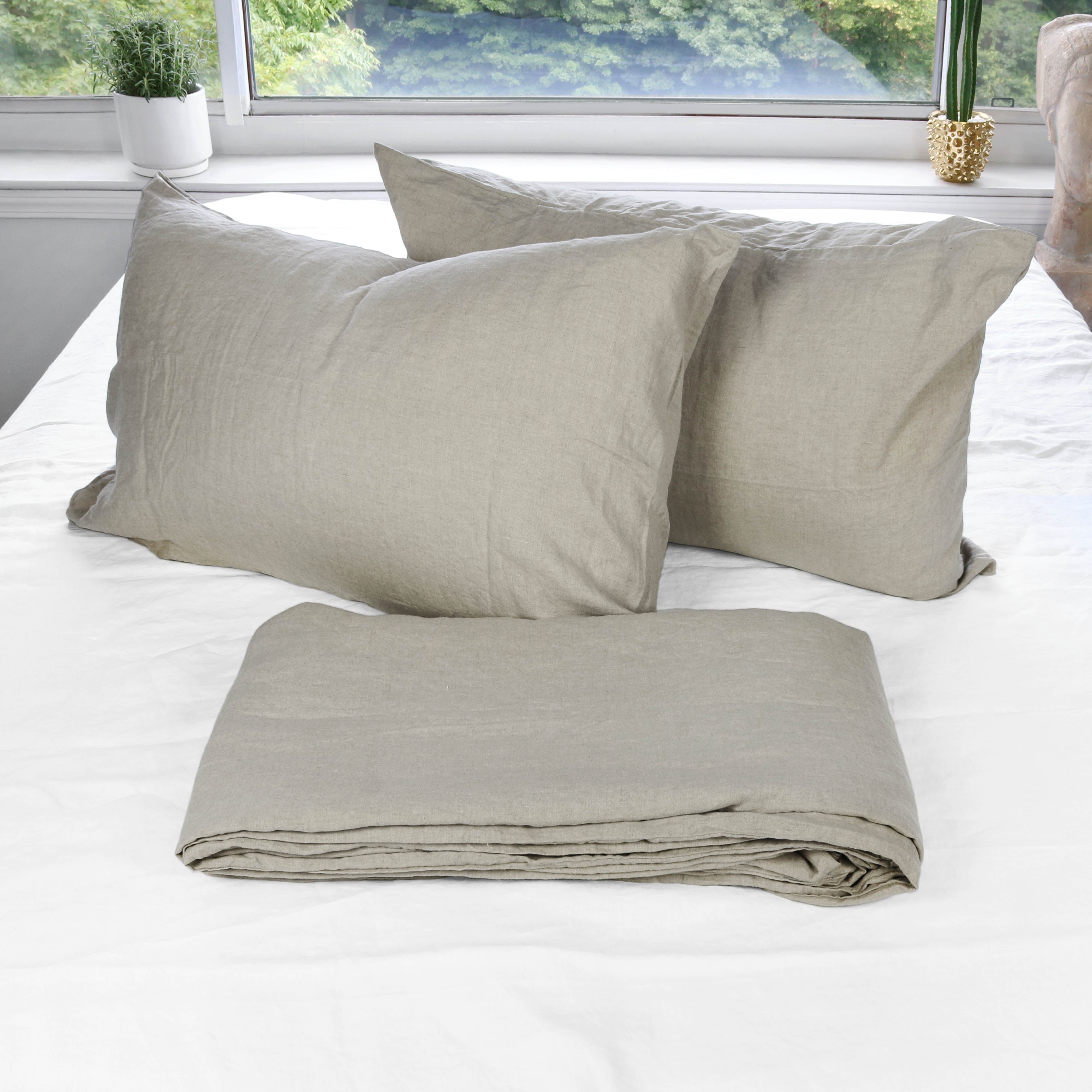 Natural Stonewashed Duvet Cover Set Organic 100% French Linen