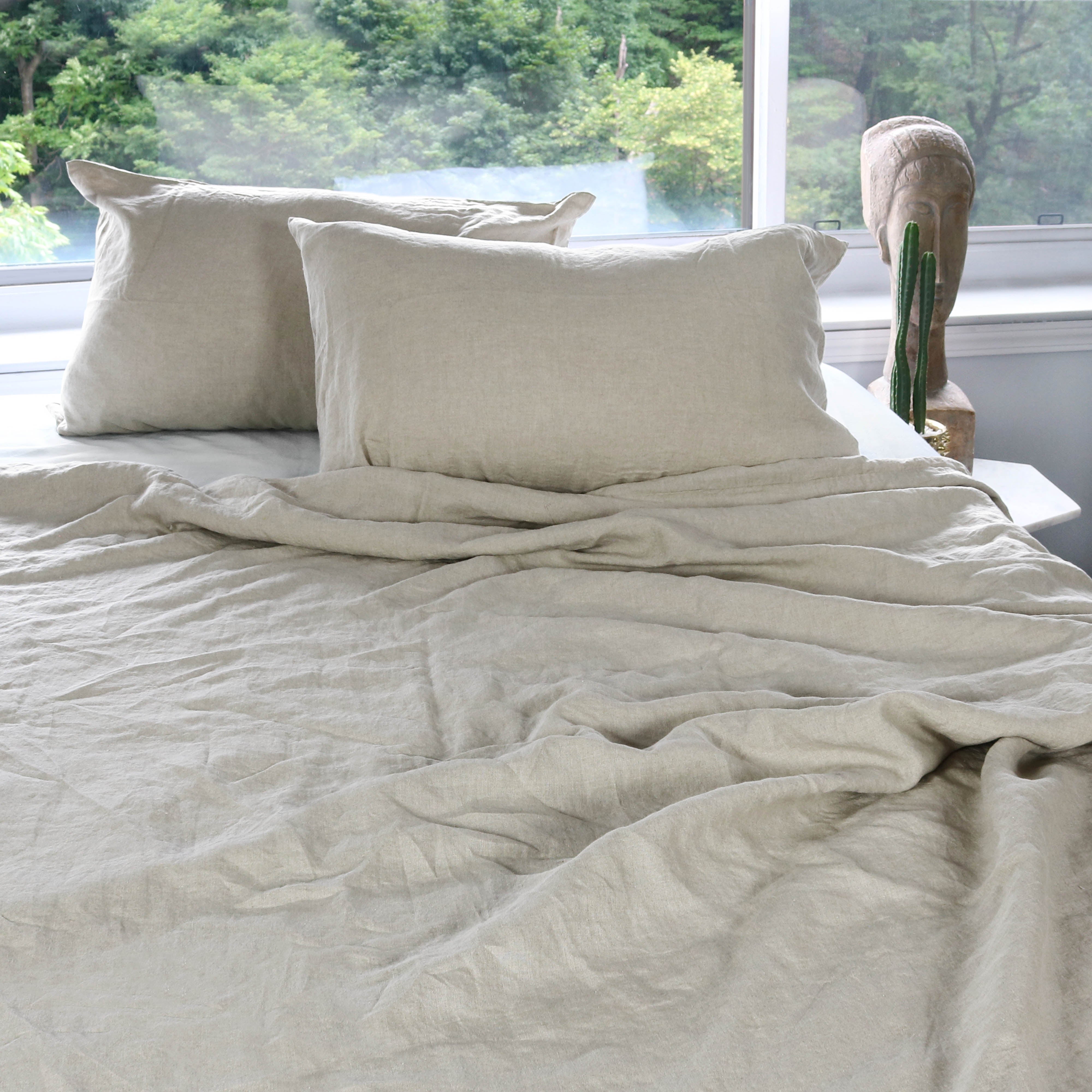 Natural Stonewashed Duvet Cover Set Organic 100% French Linen