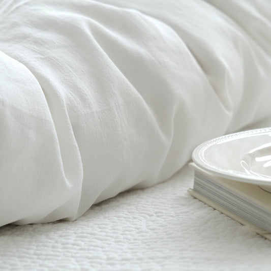 White Stonewashed Duvet Cover Set Organic 100% French Linen/CL1058 - Classic & Modern Home