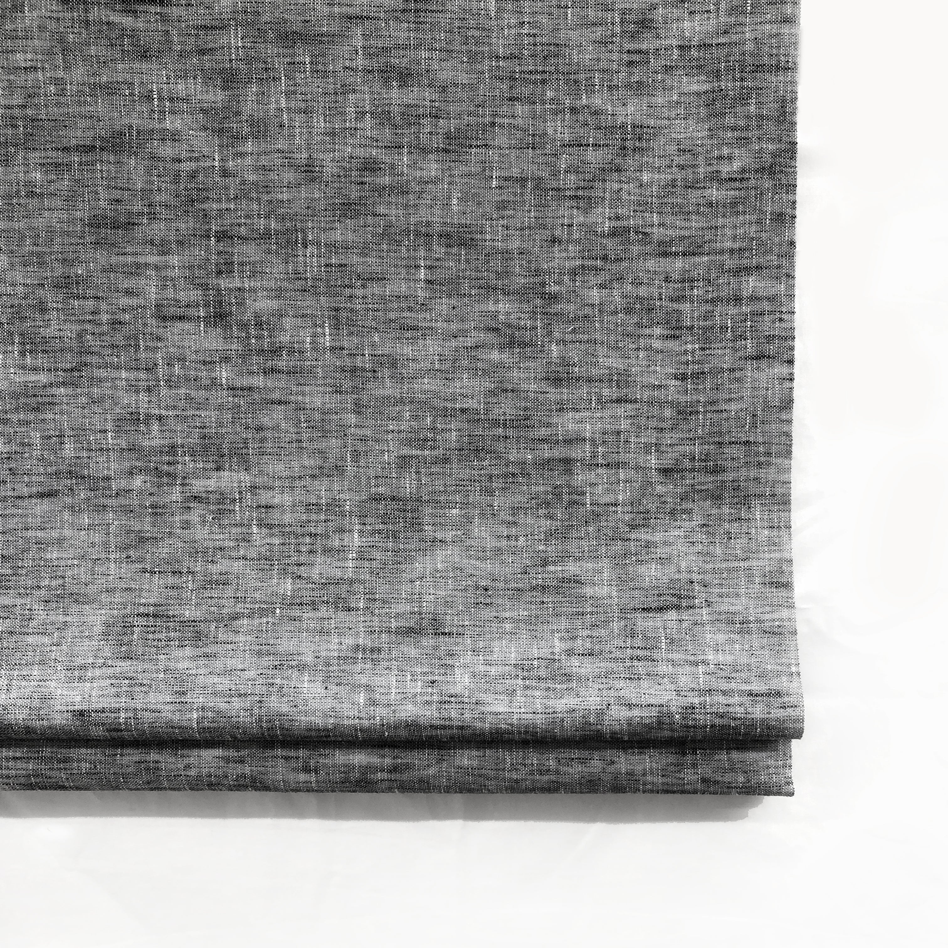 Dark Gray Faux Rustic Texture Linen Flat Roman Shade/CL1034