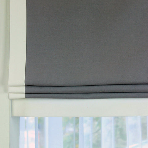 Textured Rustic Linen Blend Flat Roman Shade / CL1101