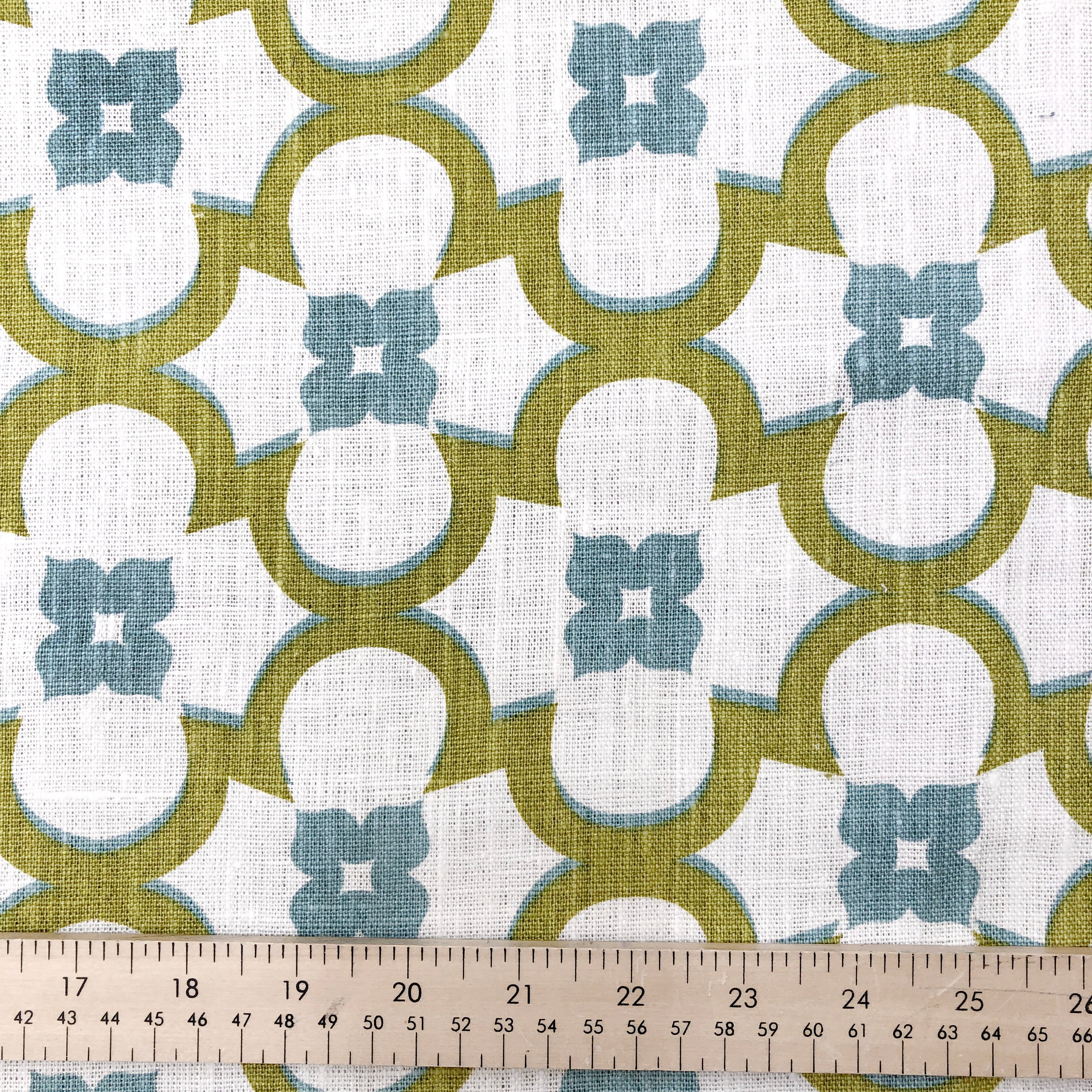 Riviera Floral Damask Linen Relaxed Roman Shade