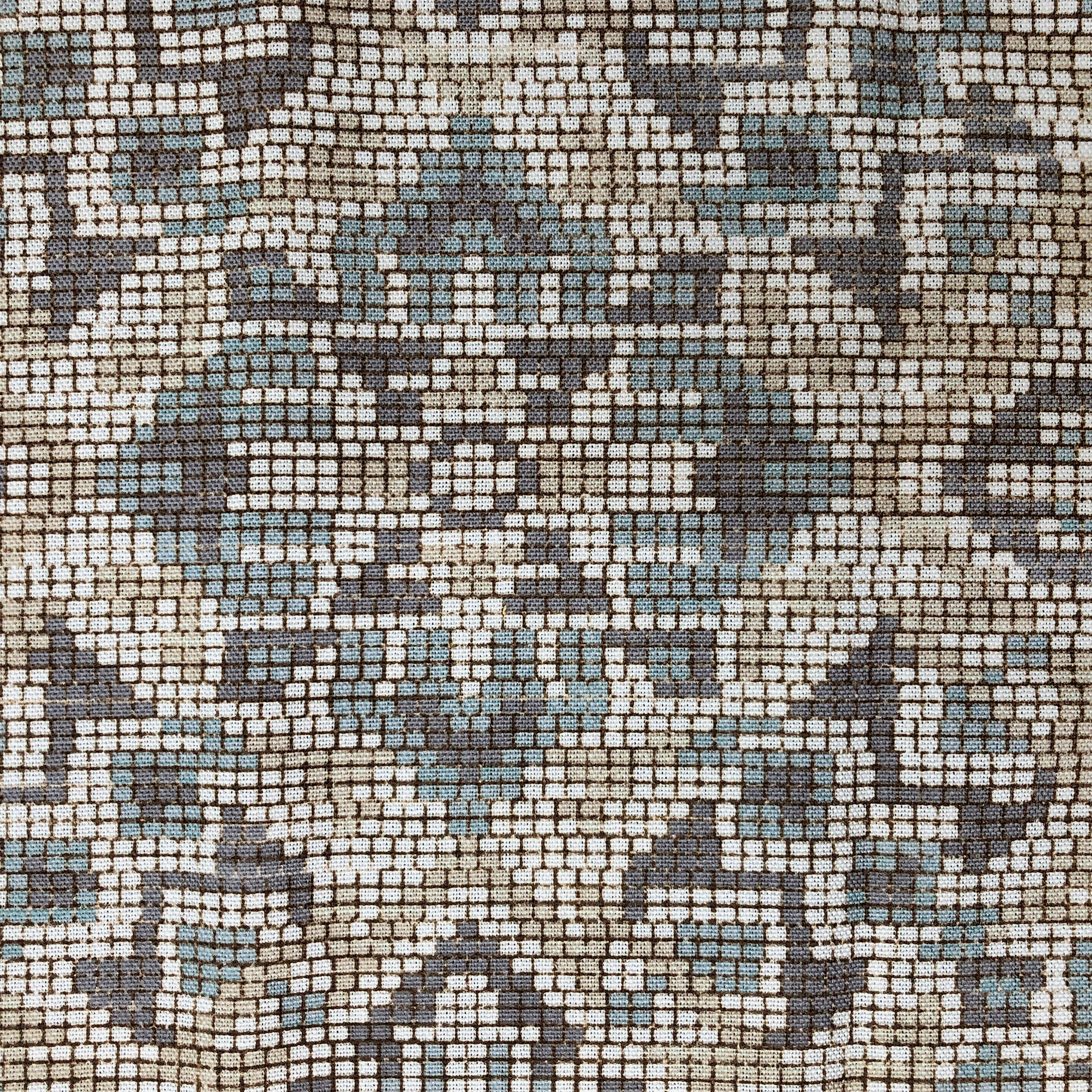 Geometric Digital Pattern Blend Linen Flat Roman Shade