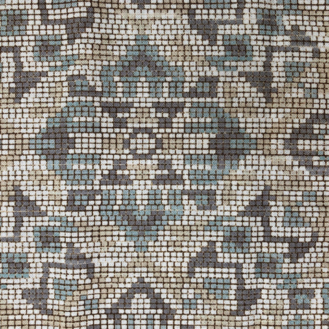 Geometric Digital Pattern Blend Linen Flat Roman Shade