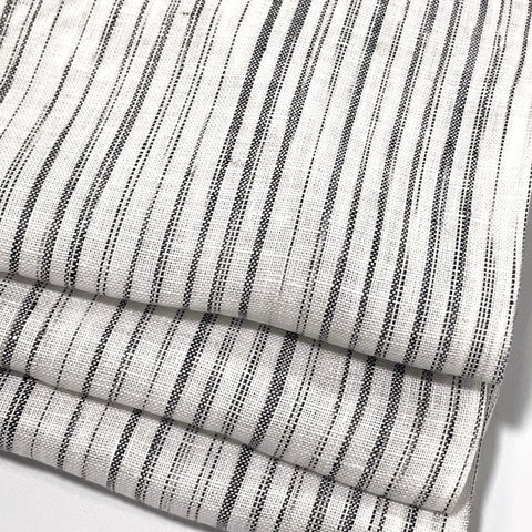 Narrow Irregular Stripe 100% Natural Linen Custom Made Flat Roman shade / CL1039